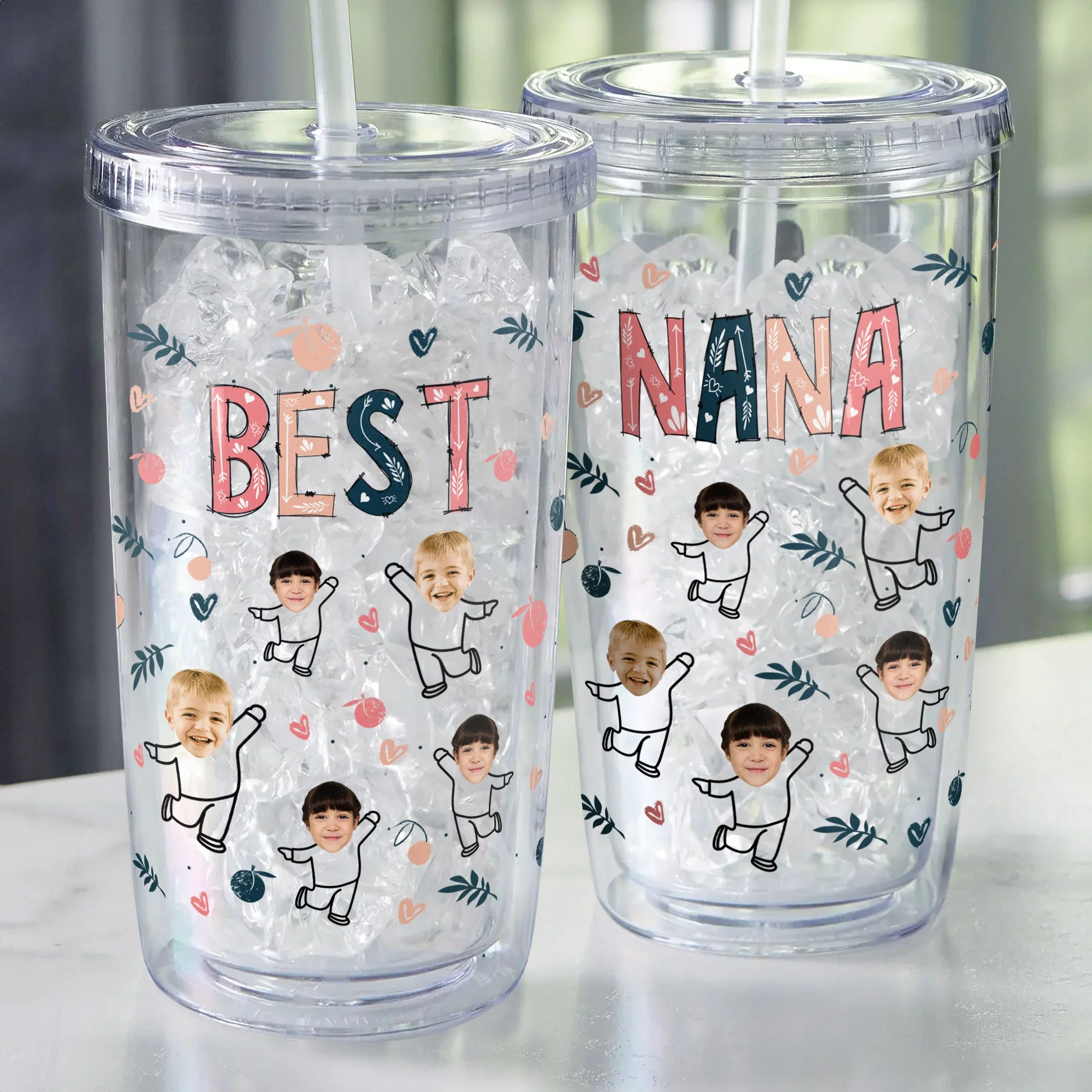Best Nana - Personalized Photo Acrylic Tumbler With Straw - Image 2