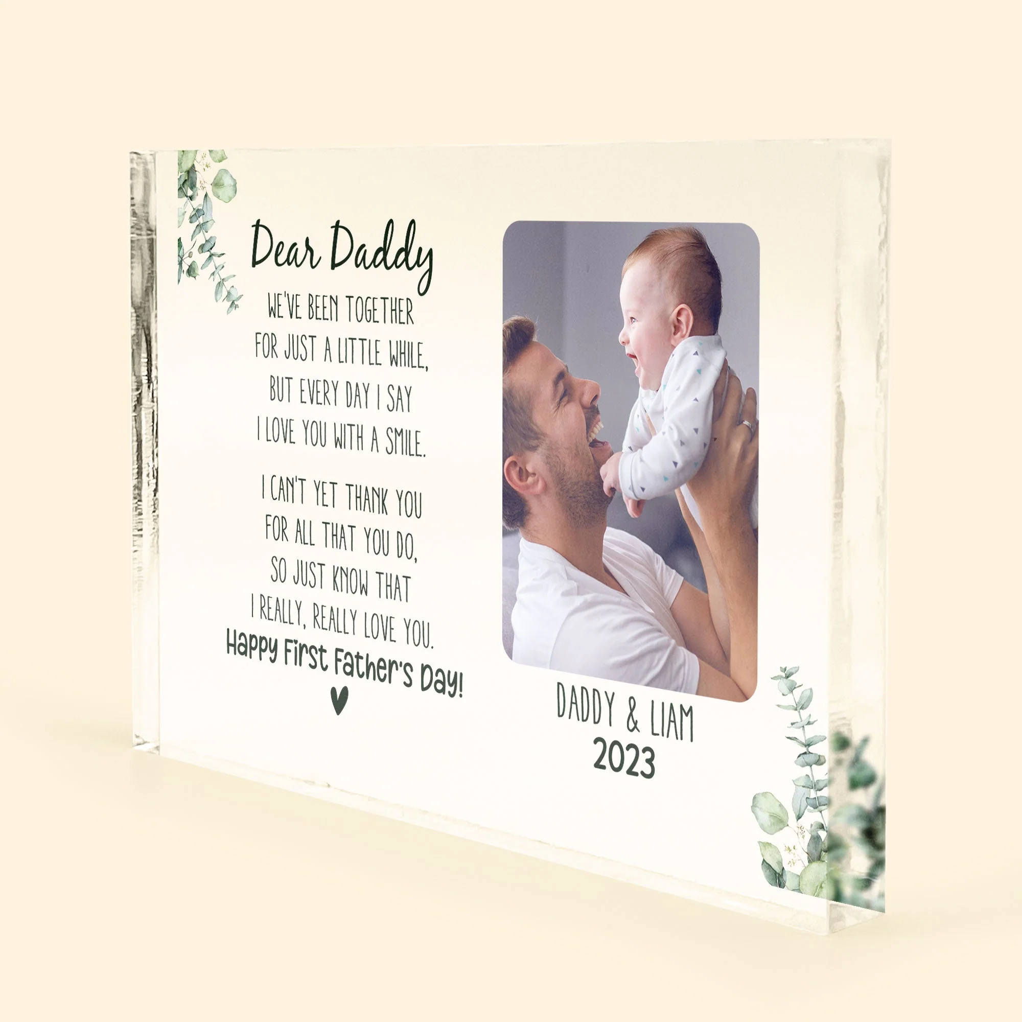 Dear Daddy We've Been Together For Just A Little While - Personalized Rectangle Acrylic Photo Plaque - Image 3