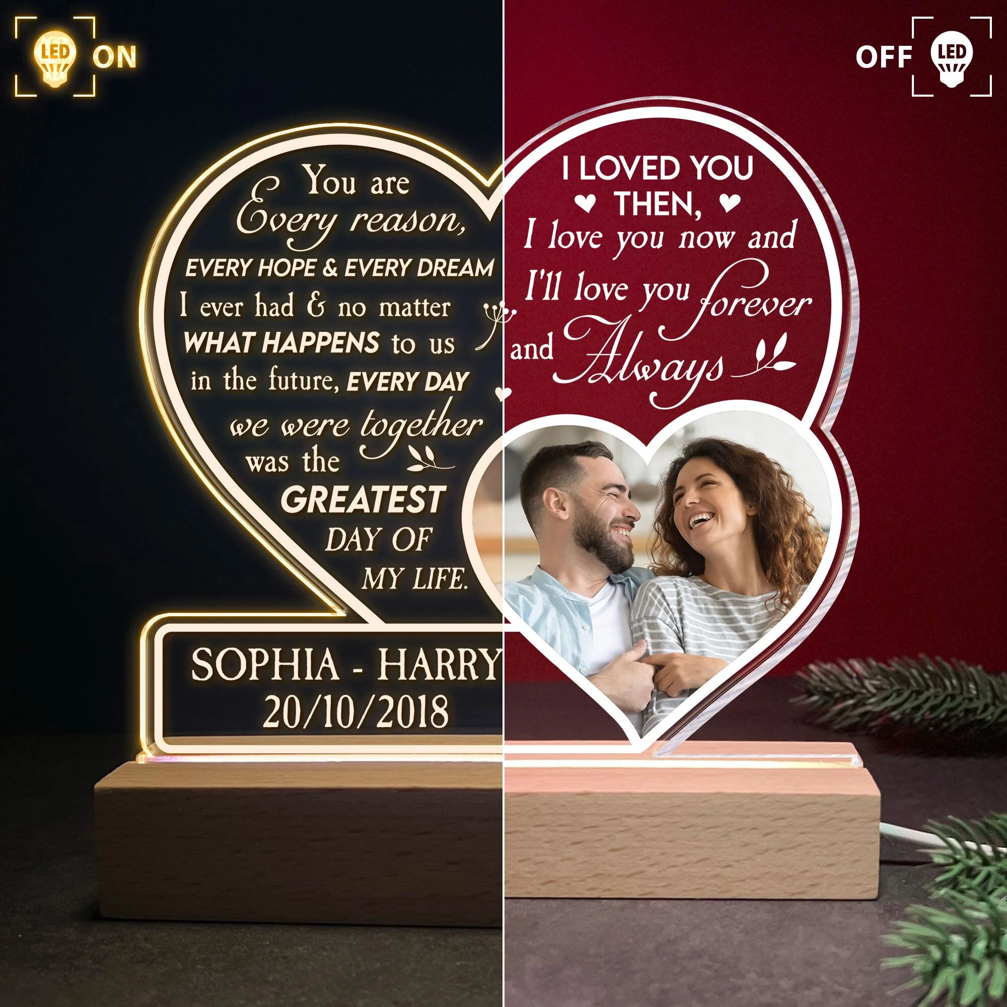 Every Day We Were Together - Personalized Photo LED Light - Image 4