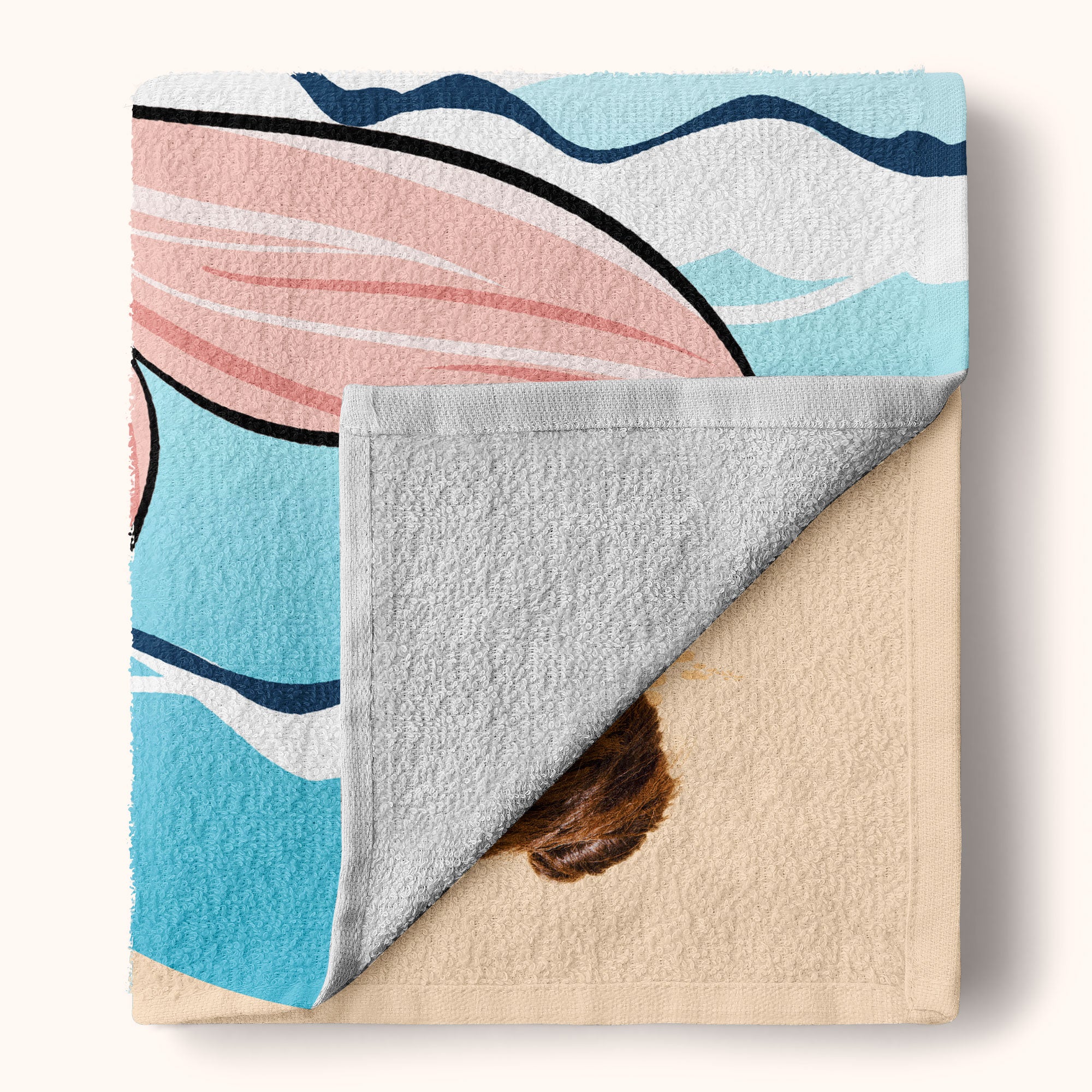 Funny Memaid Towel - Personalized Photo Beach Towel - Image 4