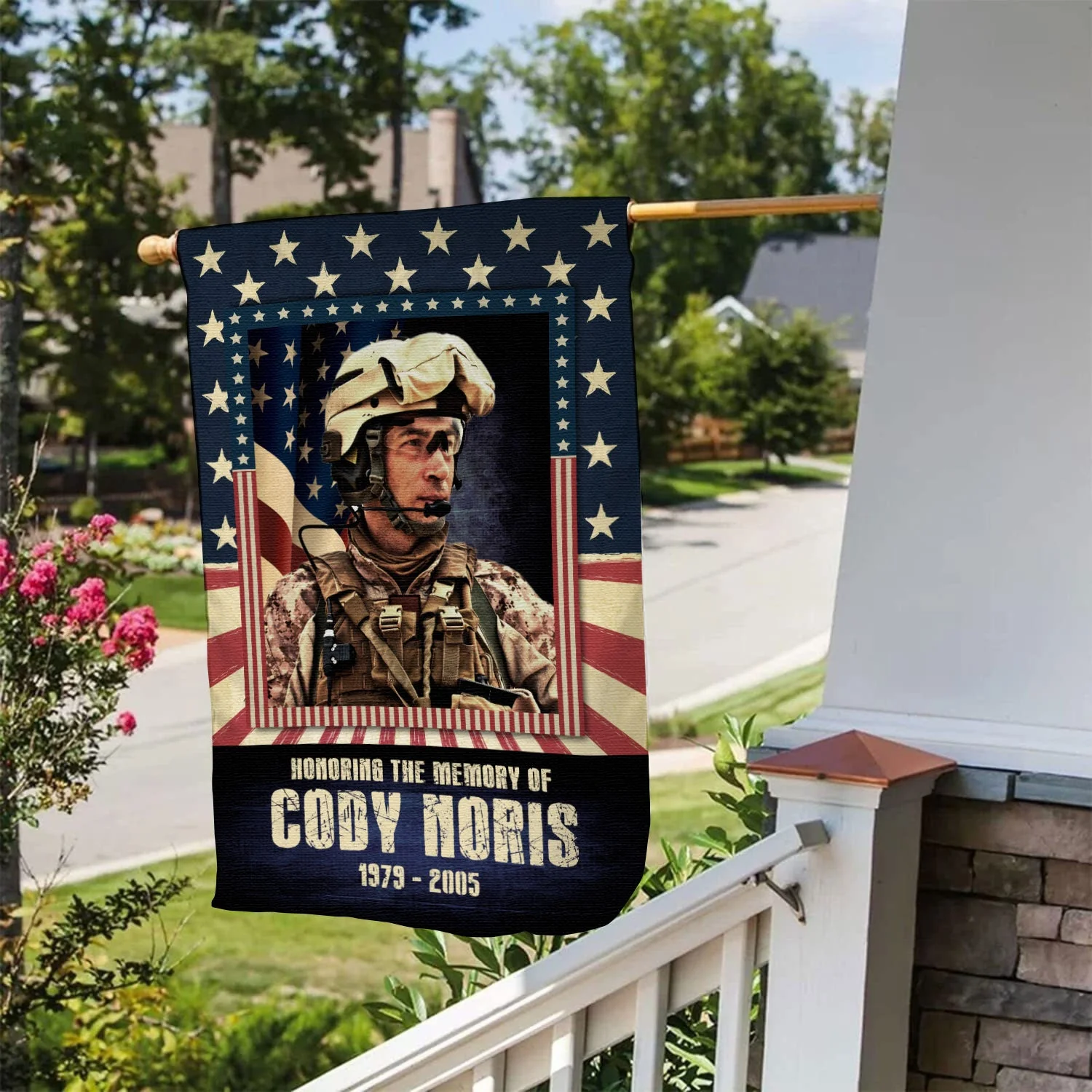 Honoring The Memory Of - Personalized Photo Garden Flag - Image 6