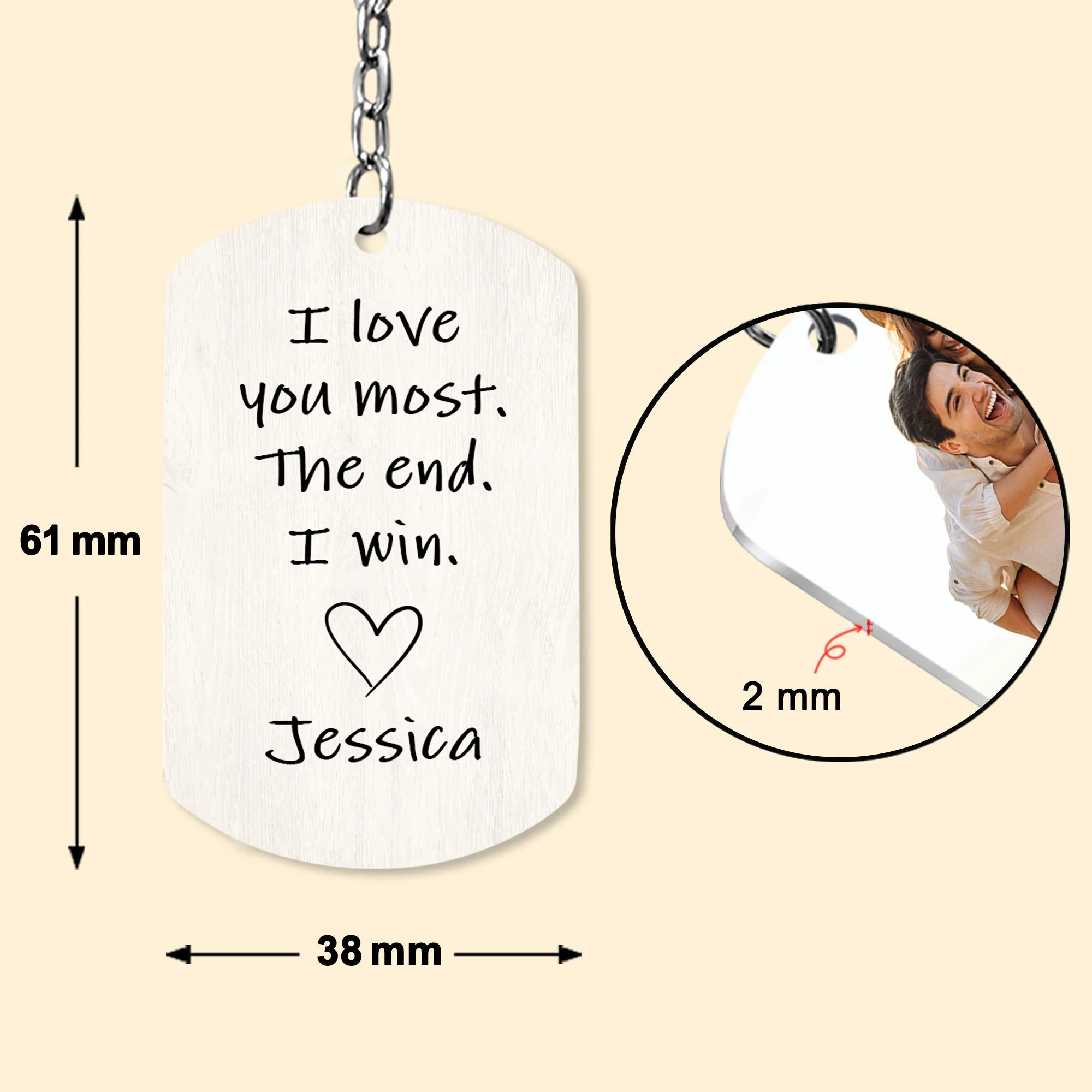 I Love You Most The End I Win - Personalized Photo Keychain - Image 5