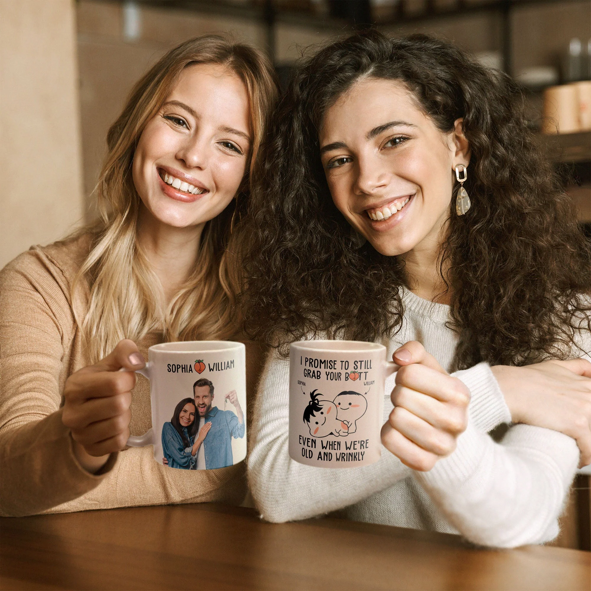 I Promise To Still Grab Your Butt Even When We're Old And Wrinkly - Personalized Photo Mug - Image 5