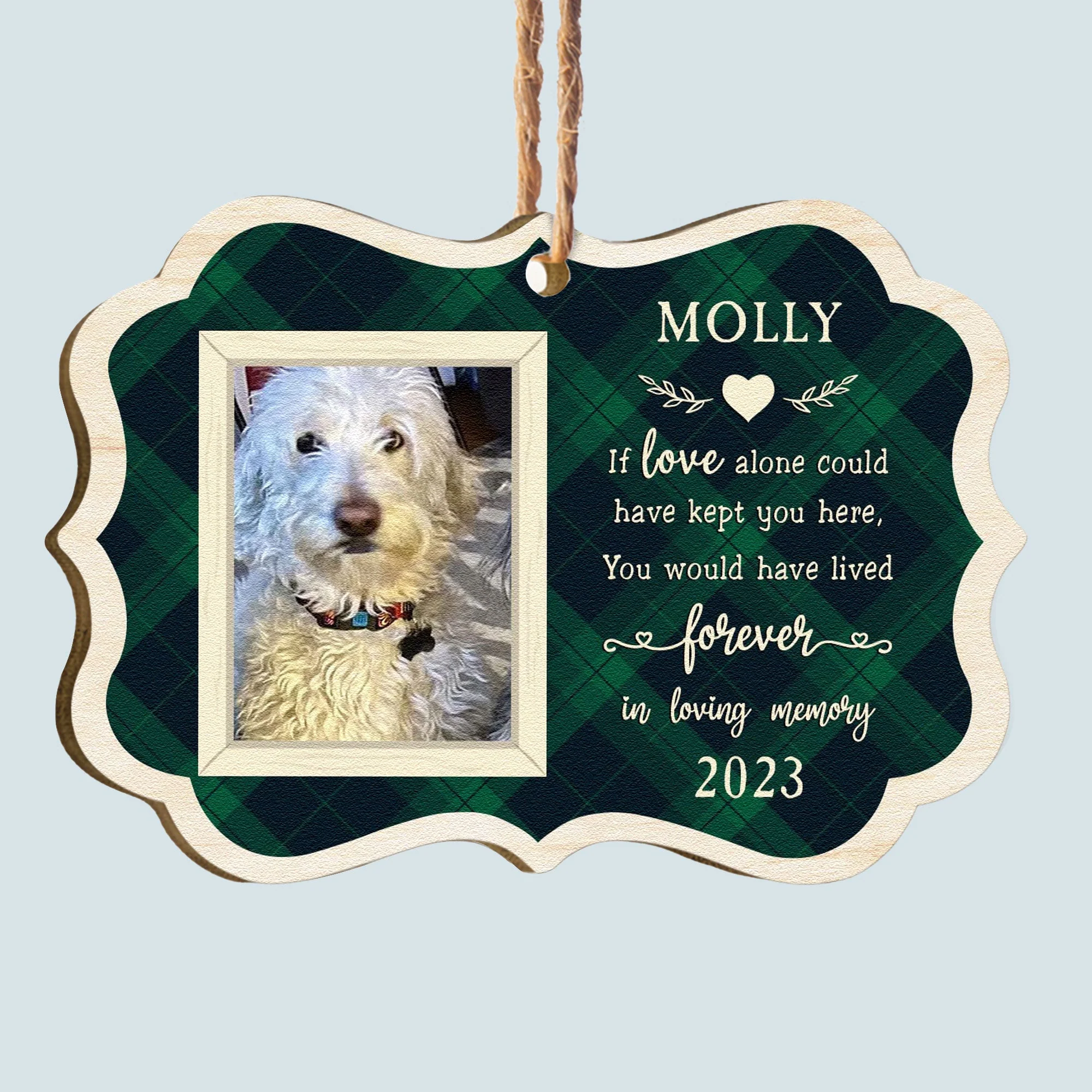 If Love Alone Could Have Kept You- Personalized Wooden Photo Ornament - Image 2