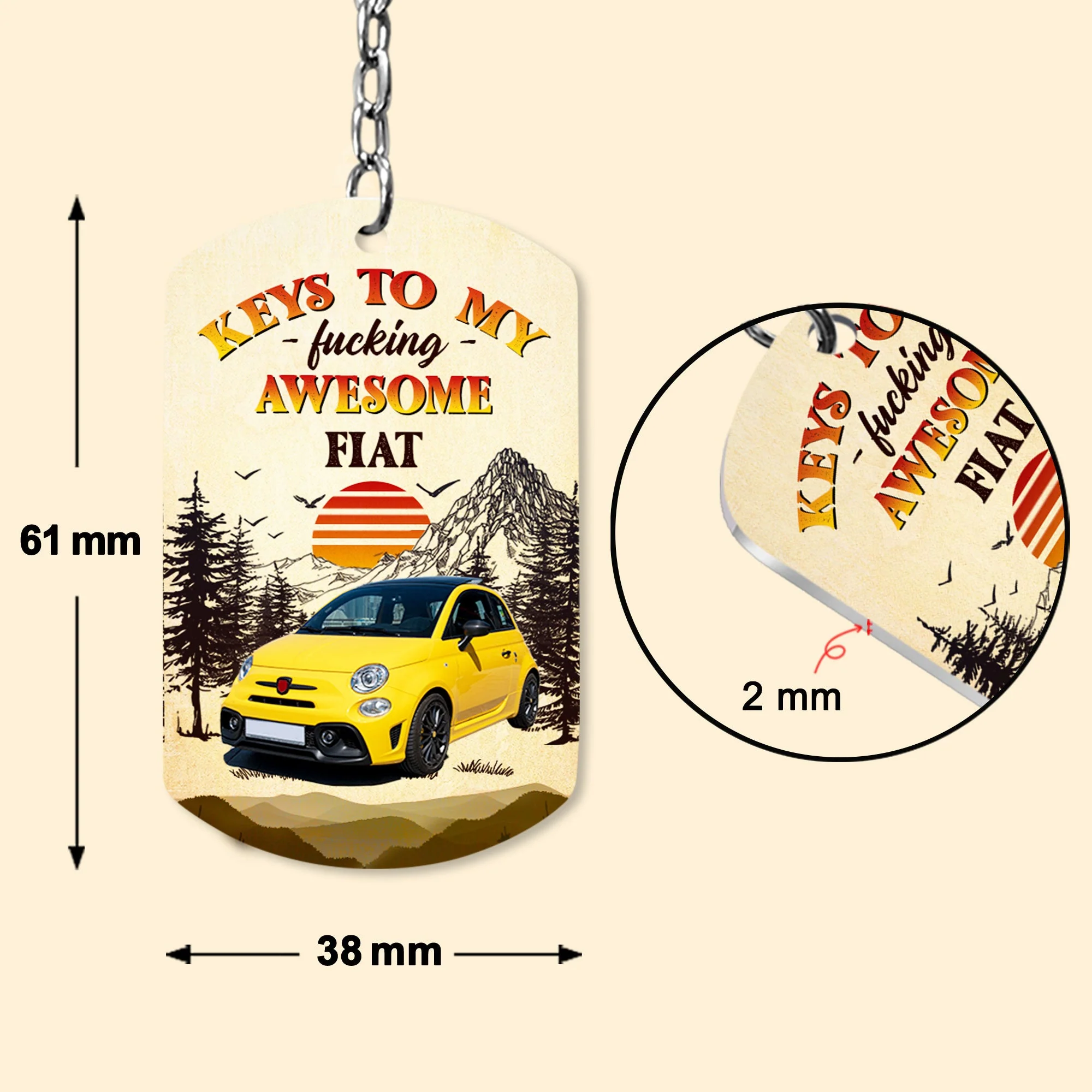 Keys To My Awesome Car - Personalized Photo Keychain - Image 4
