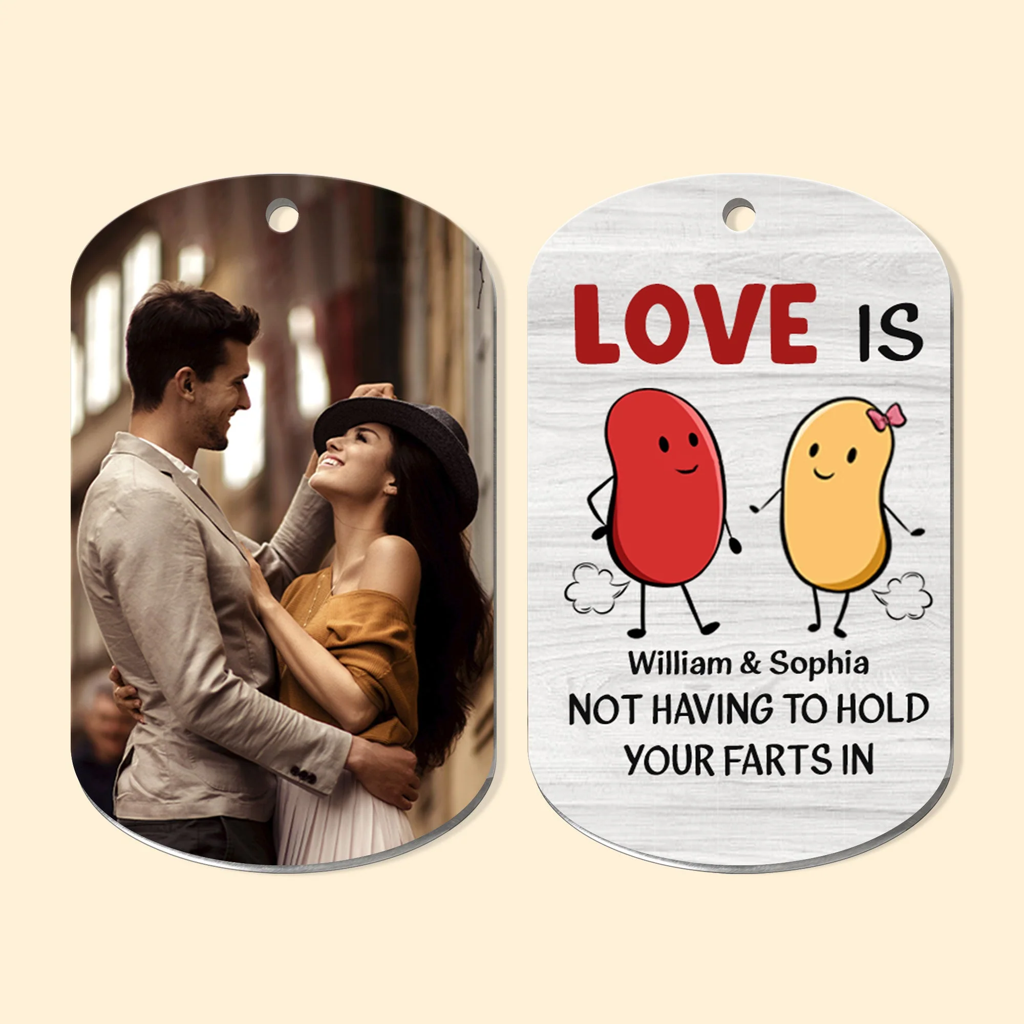 Love Is Not Having To Hold Your Farts In - Personalized Photo Keychain - Image 6