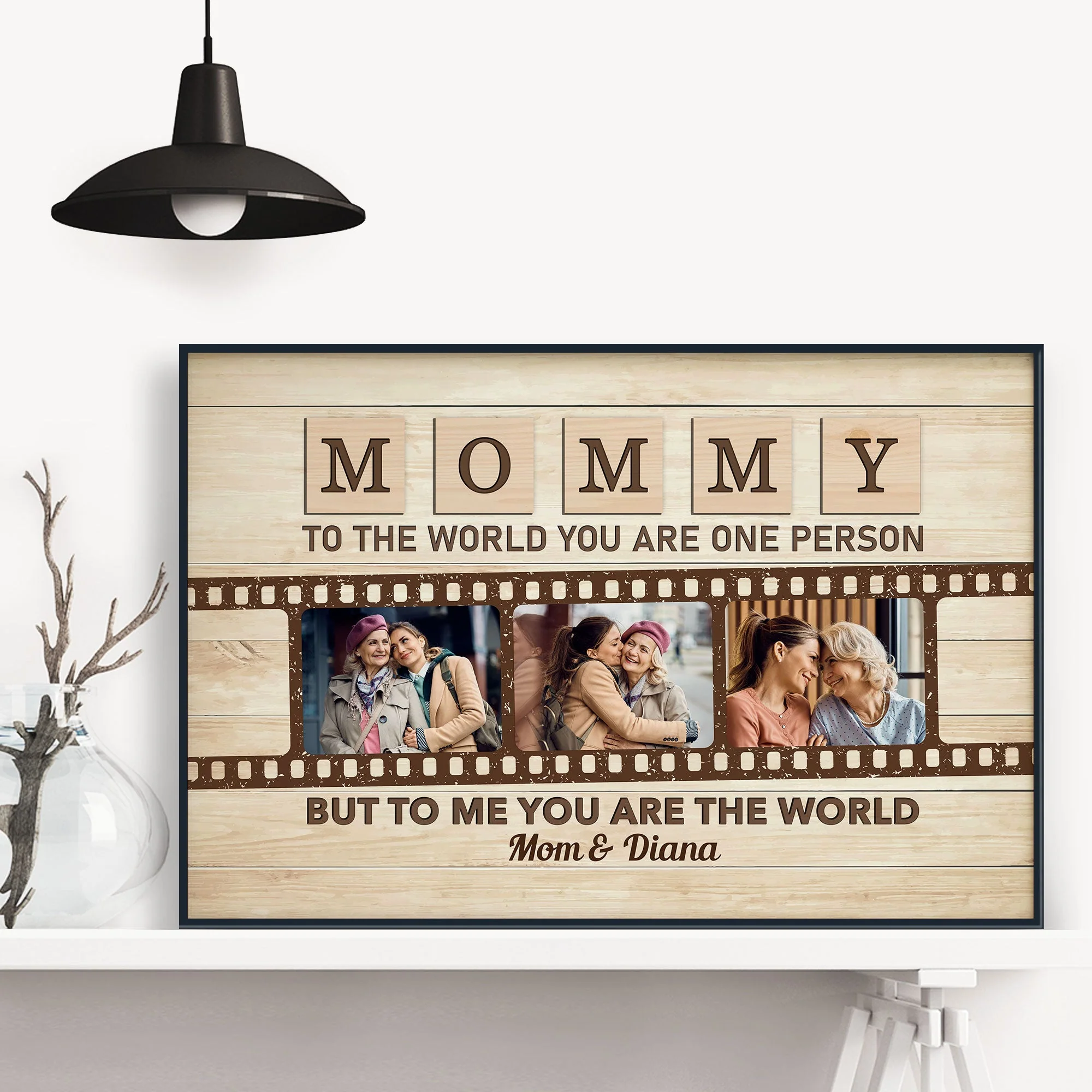 Mommy To The World You Are One Person But To Us You Are The World - Personalized Photo Poster/Wrapped Canvas - Loving, Mother's Day Gift For Mom - Image 3