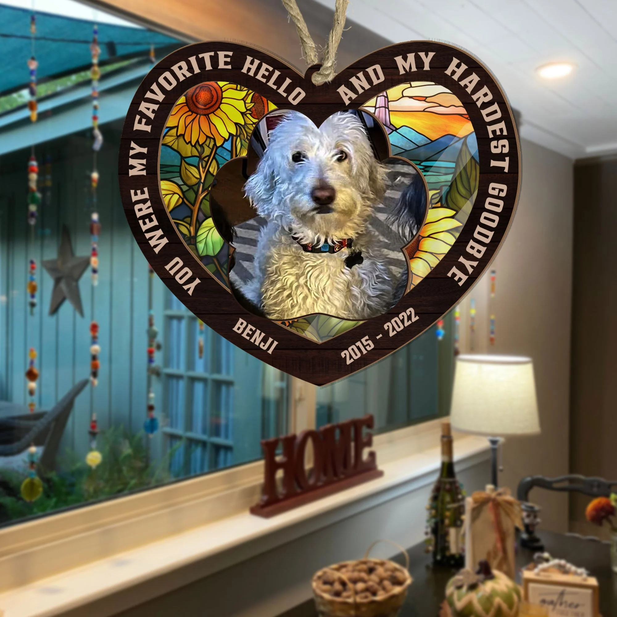 My Favorite Hello & Hardest Goodbye - Personalized Photo Suncatcher Ornament - Image 5