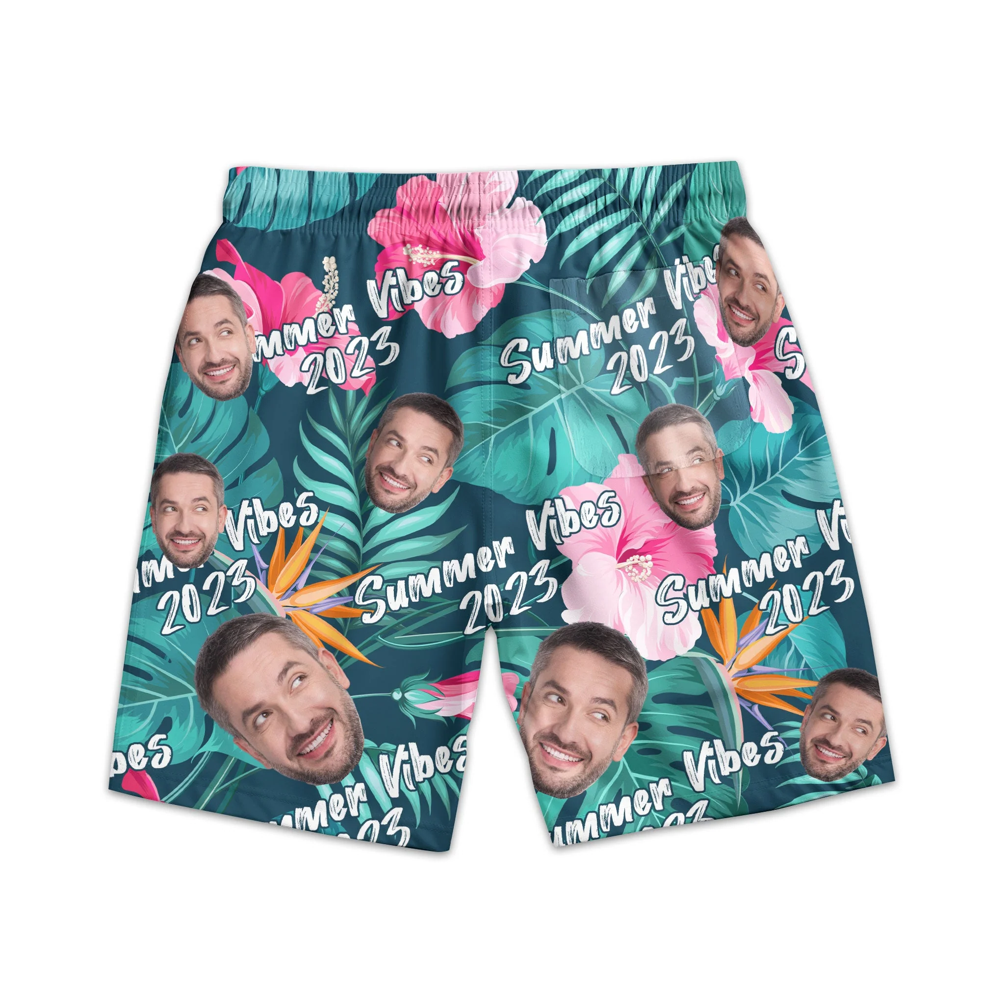 Summer Vibes - Personalized Photo Men's Beach Shorts - Image 3