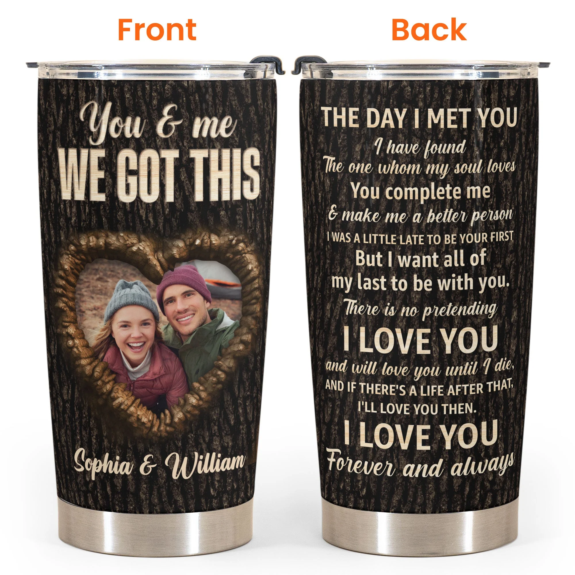 The Day I Met You I Found The One - Personalized Photo Tumbler Cup - Image 4