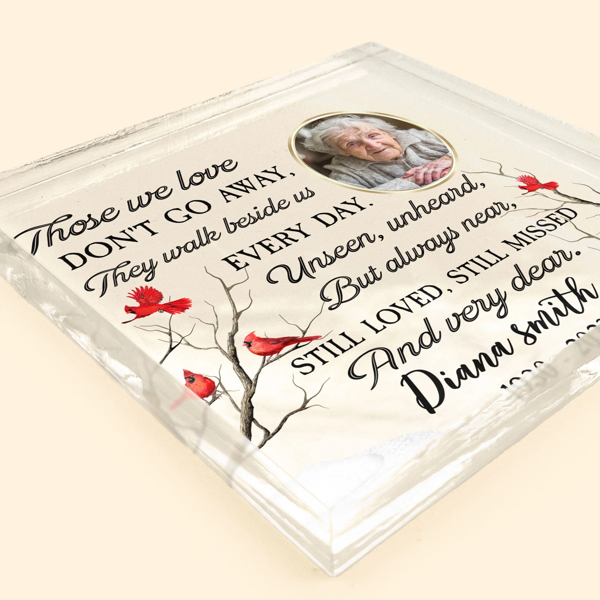Those We Love Don't Go Away - Personalized Square-Shaped Acrylic Photo Plaque - Image 3