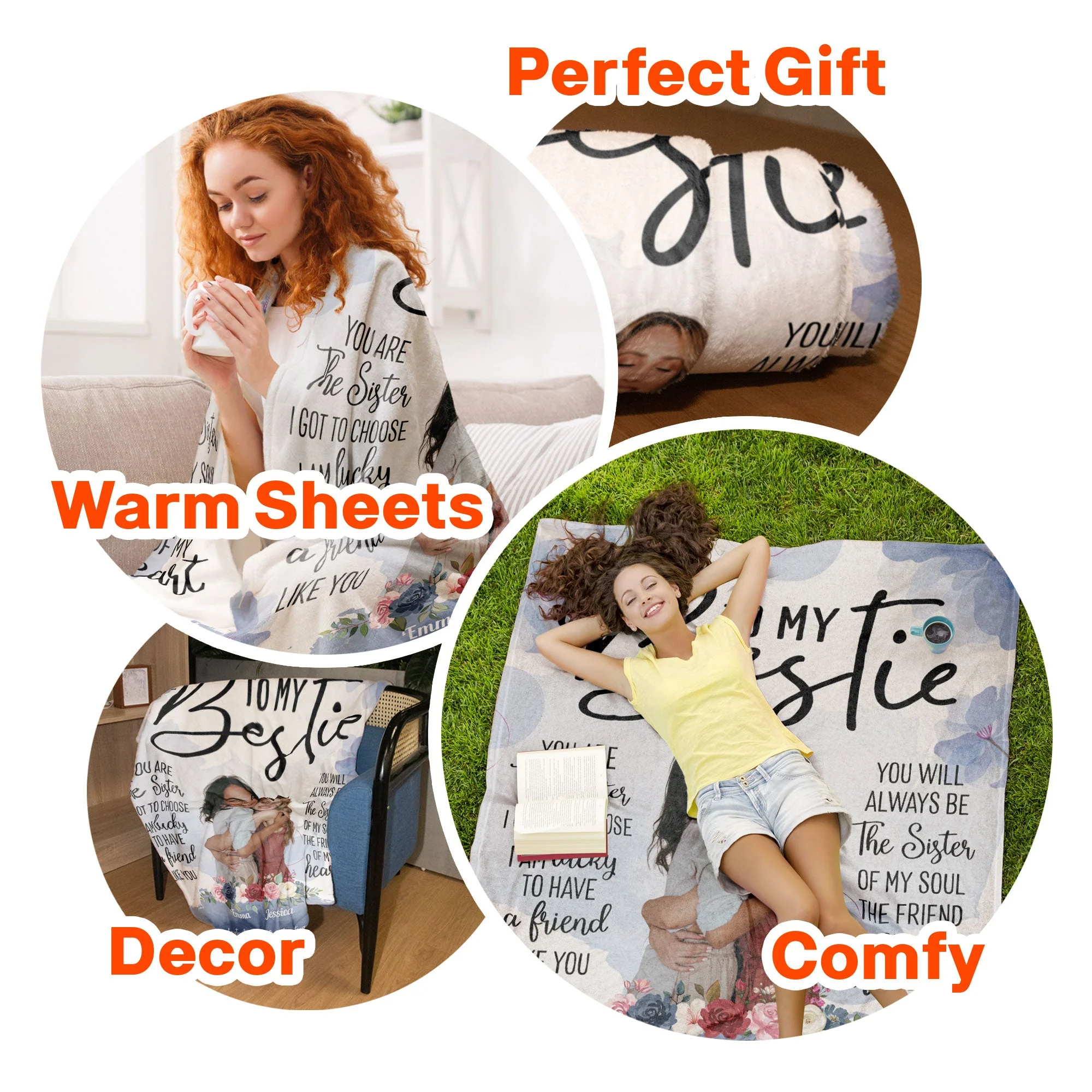 You Are The Sister I Got Choose - Personalized Friend Photo Blanket - Image 7