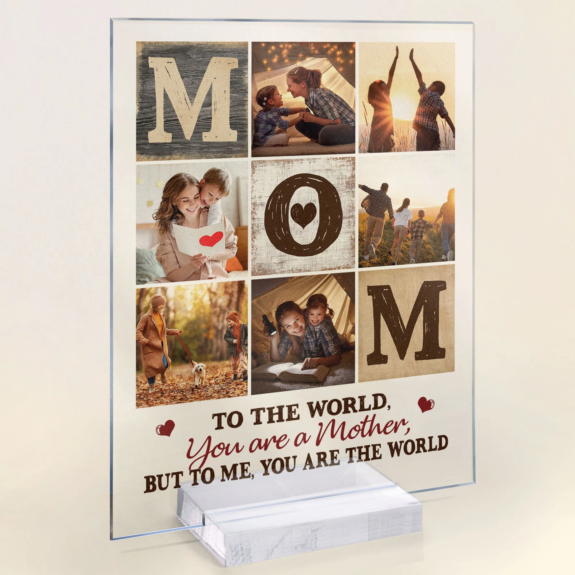 You Are The World To Me, Mom - Personalized Acrylic Photo Plaque - Image 3