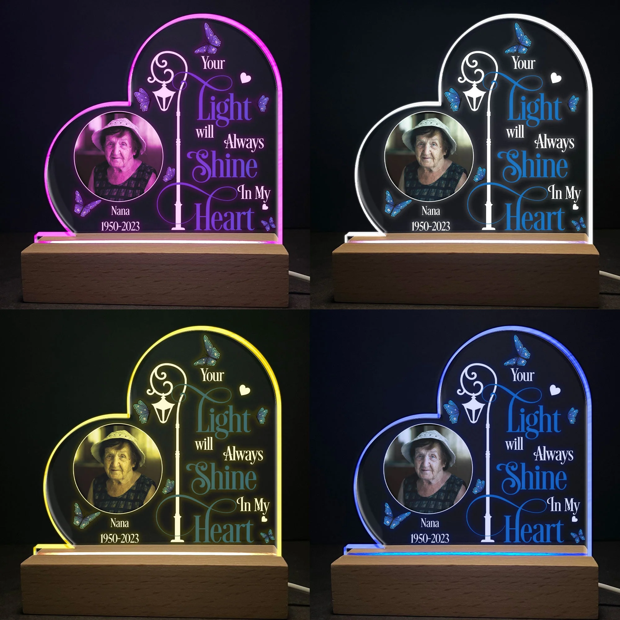 Your Light Will Always Shine In My Heart - Personalized Photo LED Light - Image 2