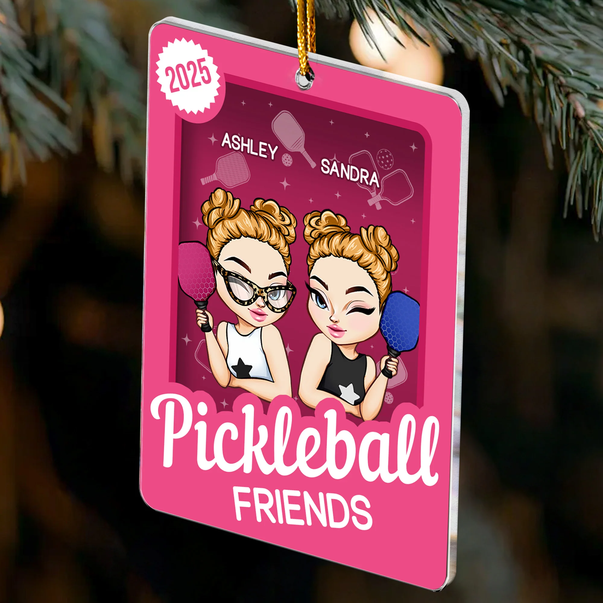Pickleball Friends Toy Box - Personalized Acrylic Ornament - Image 3