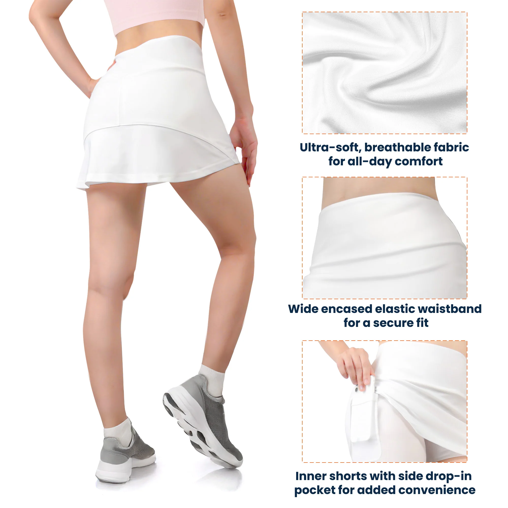 Pickleball Girl Sport Lover Gift For Her - Custom Women's Skorts With Pockets - Image 7