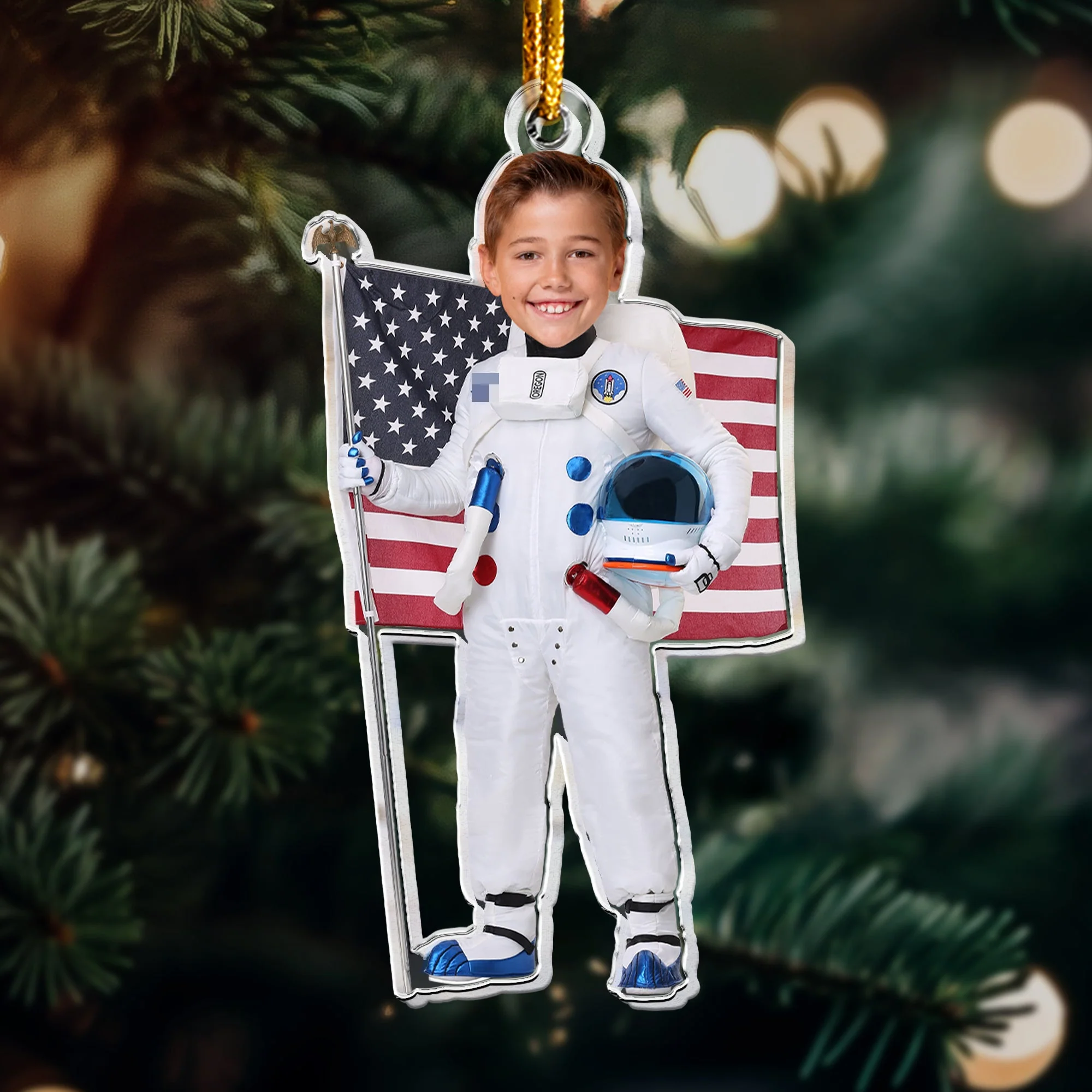 Pilot Kids Astronaut Boys Girls - Personalized Acrylic Photo Ornament - Image 5
