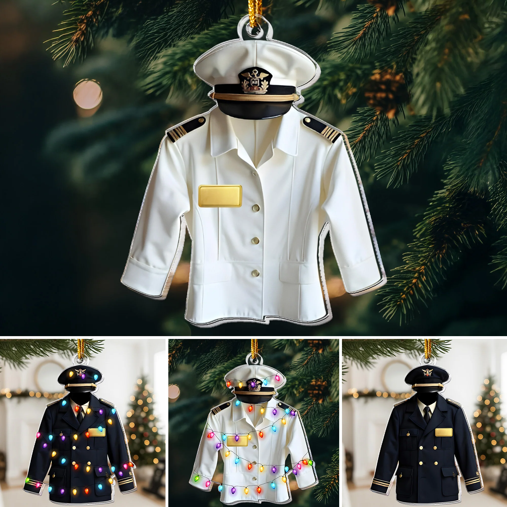 Pilot Uniform Aviation Gift 2D Flat - Acrylic Ornament - Image 5