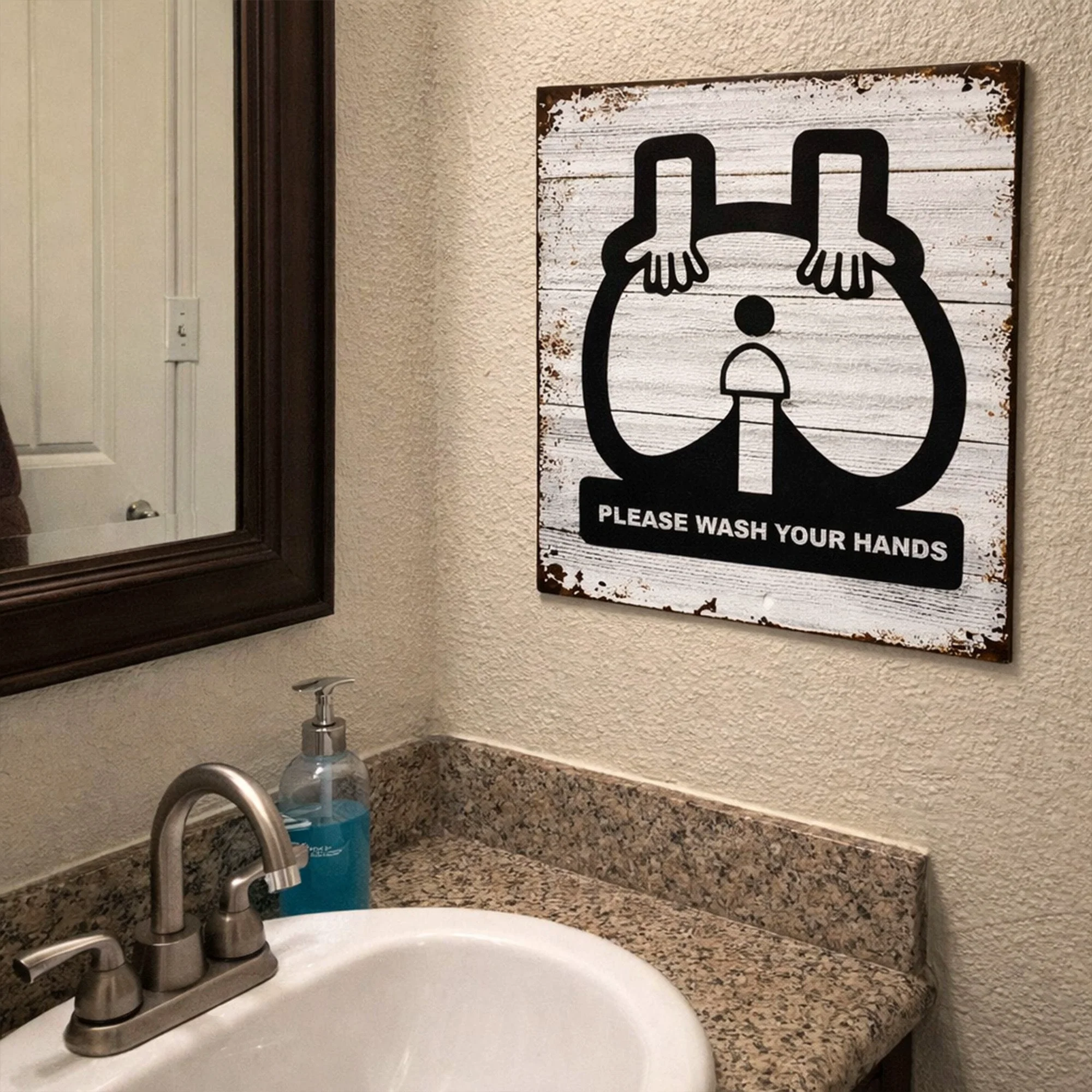 Please Wash Your Hands - Funny Bathroom Sign - Metal Sign - Image 3