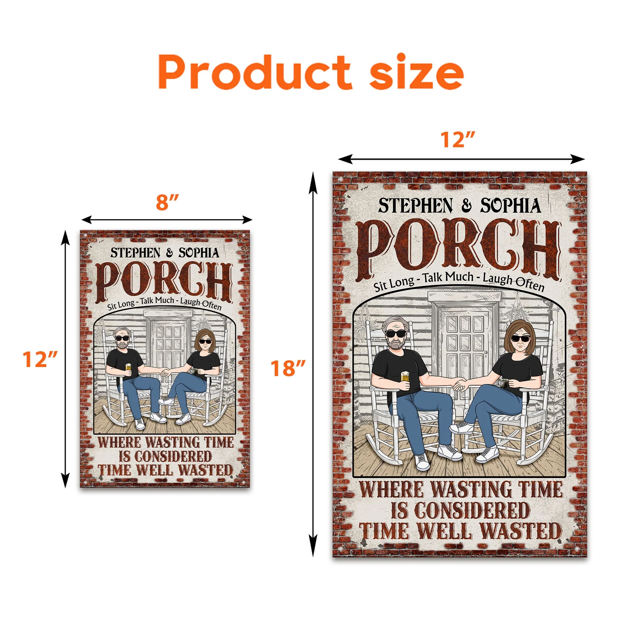 Porch - Sit Long - Talk Much - Laugh Often - Personalized Metal Sign - Image 3