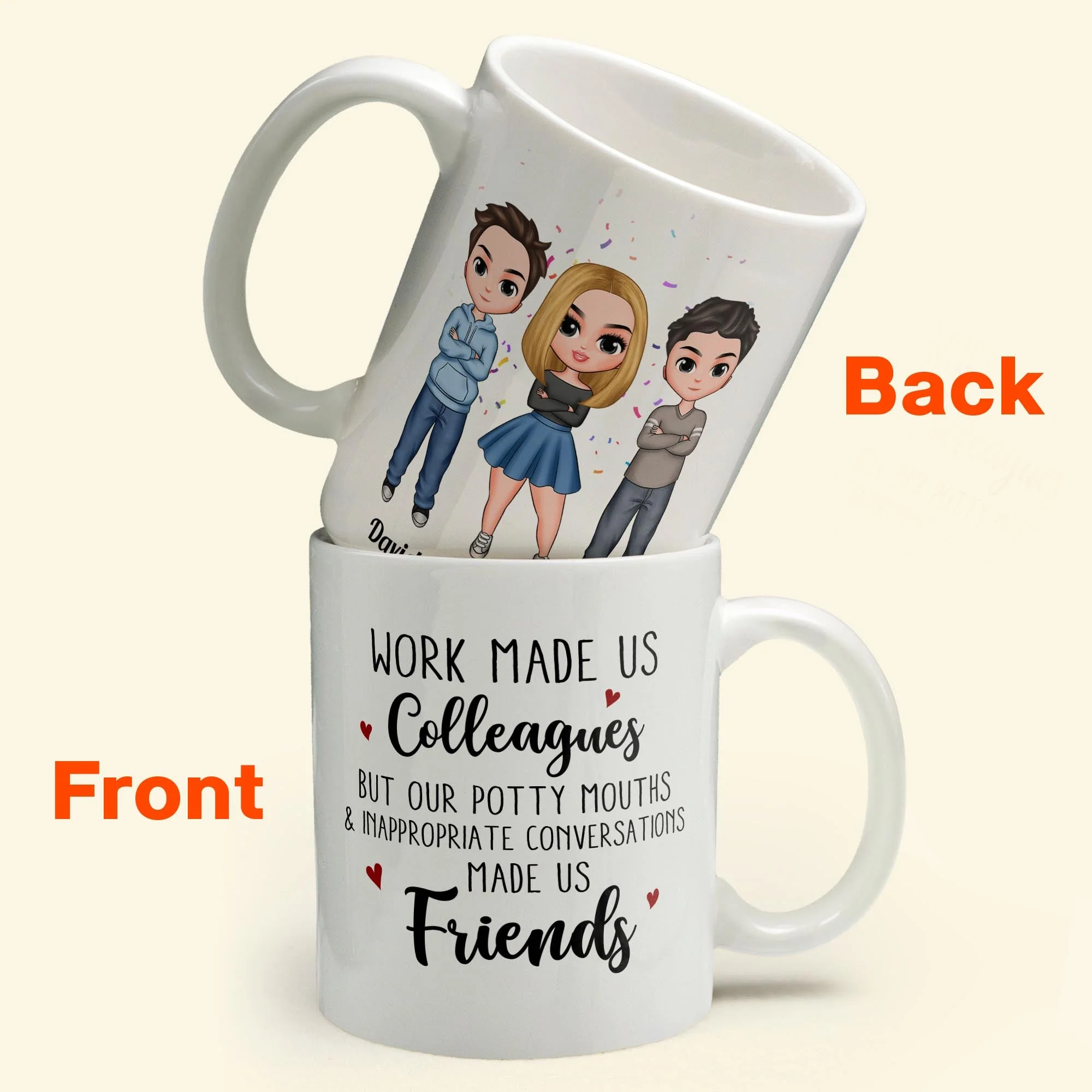 Potty Mouths & Inappropriate Conversations Made Us Friends - Personalized Mug - Birthday, Christmas Gift For Colleagues - Image 2