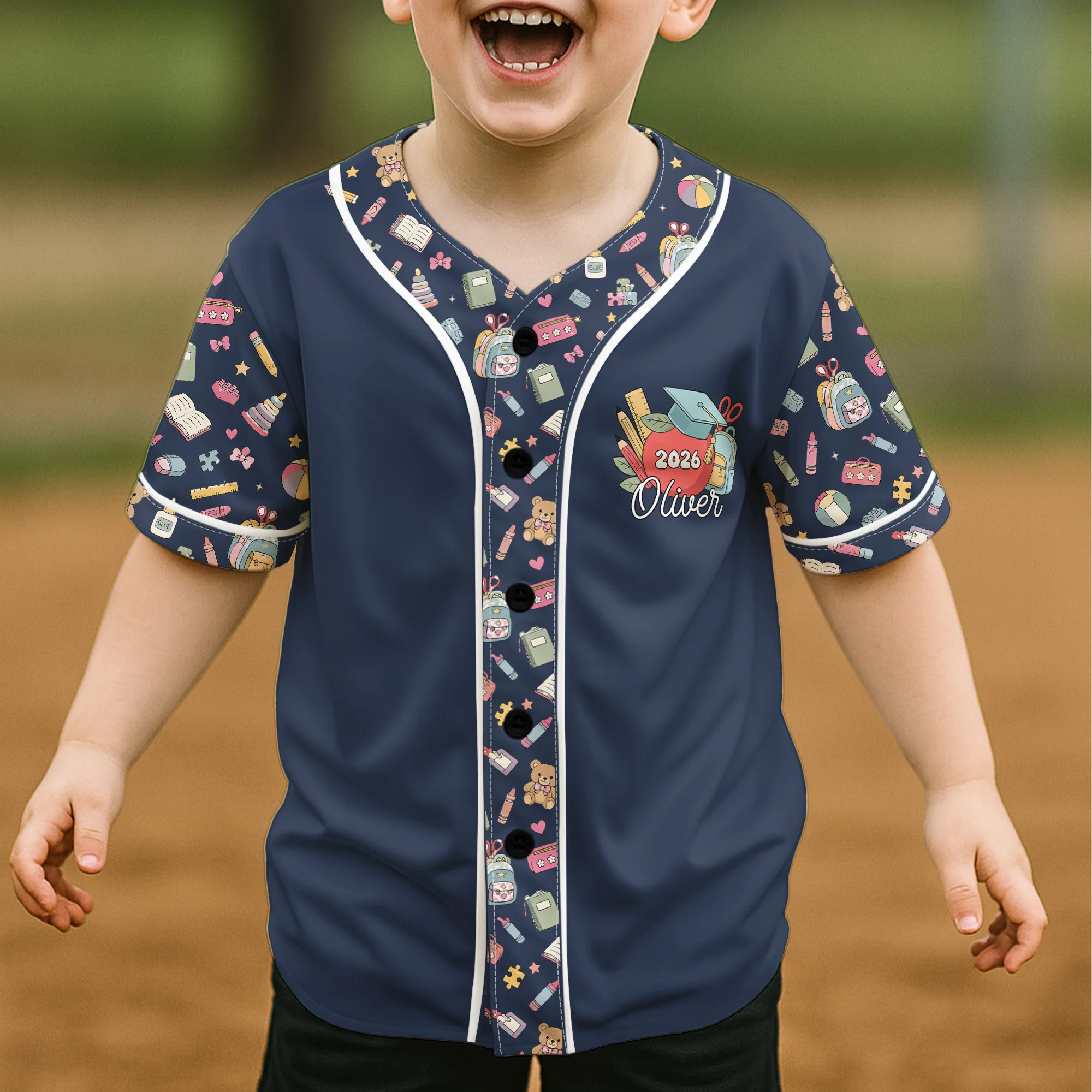 Pre K Grad 1St Day Of Kindergarten - Personalized Jersey Shirt - Image 2