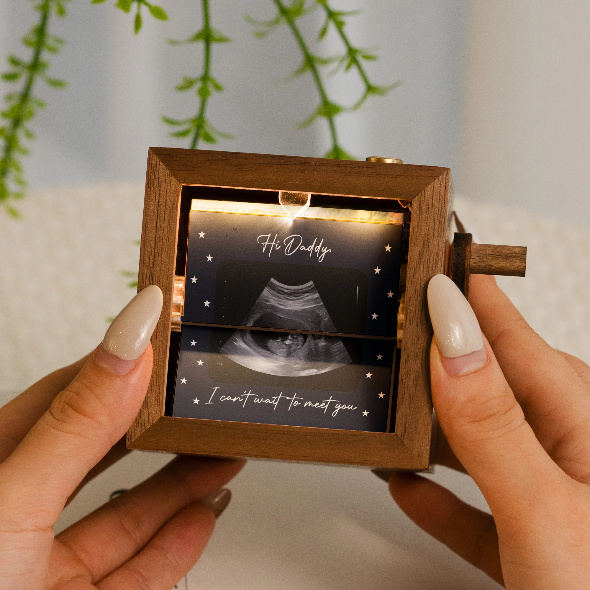 Pregnancy Reveal To Husband Hello Daddy Gift - Custom Photo Flipbook Frame - Image 2