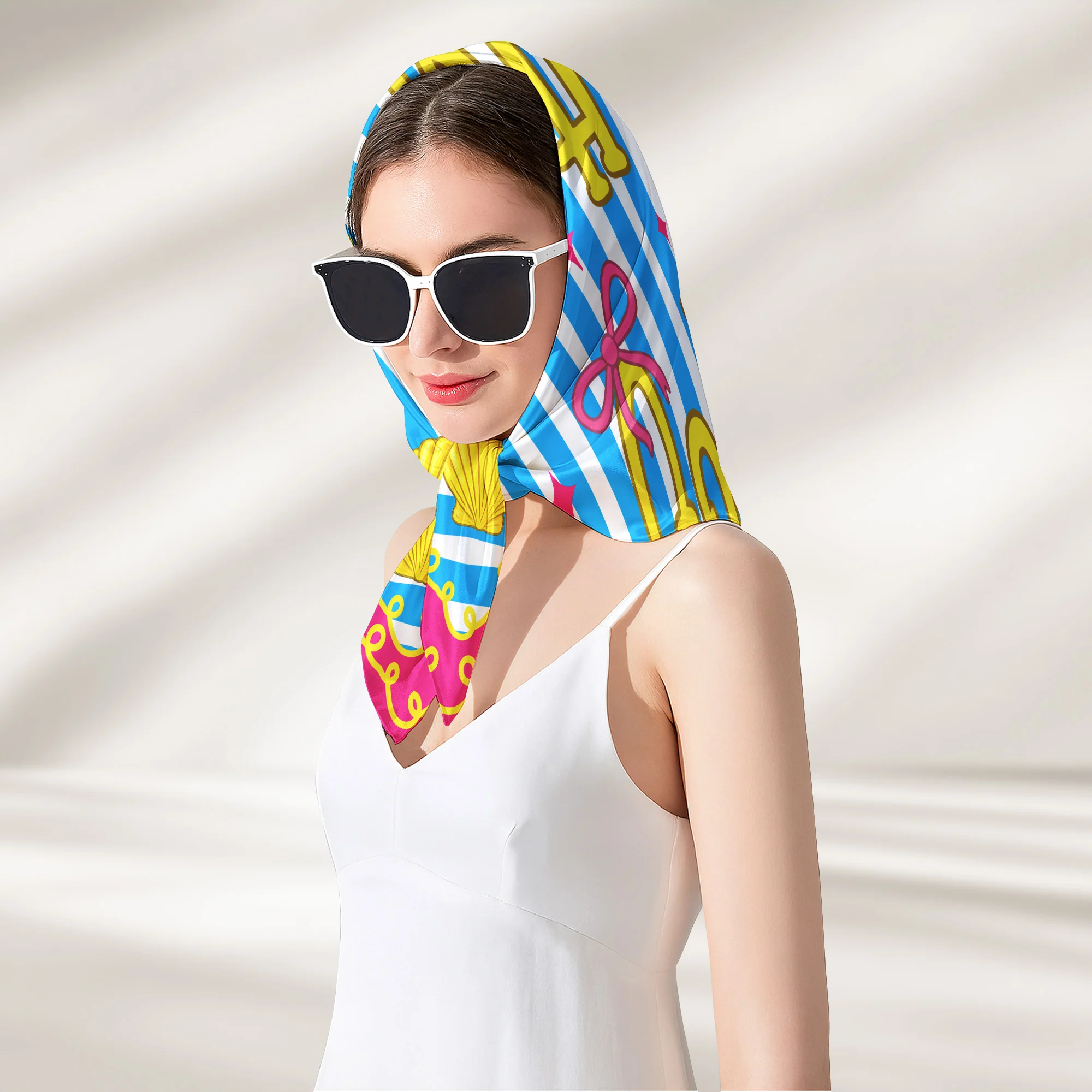 Preppy Neon Summer Retro Beach Life For Besties Trip, Vacation - Personalized Scarf - Image 7