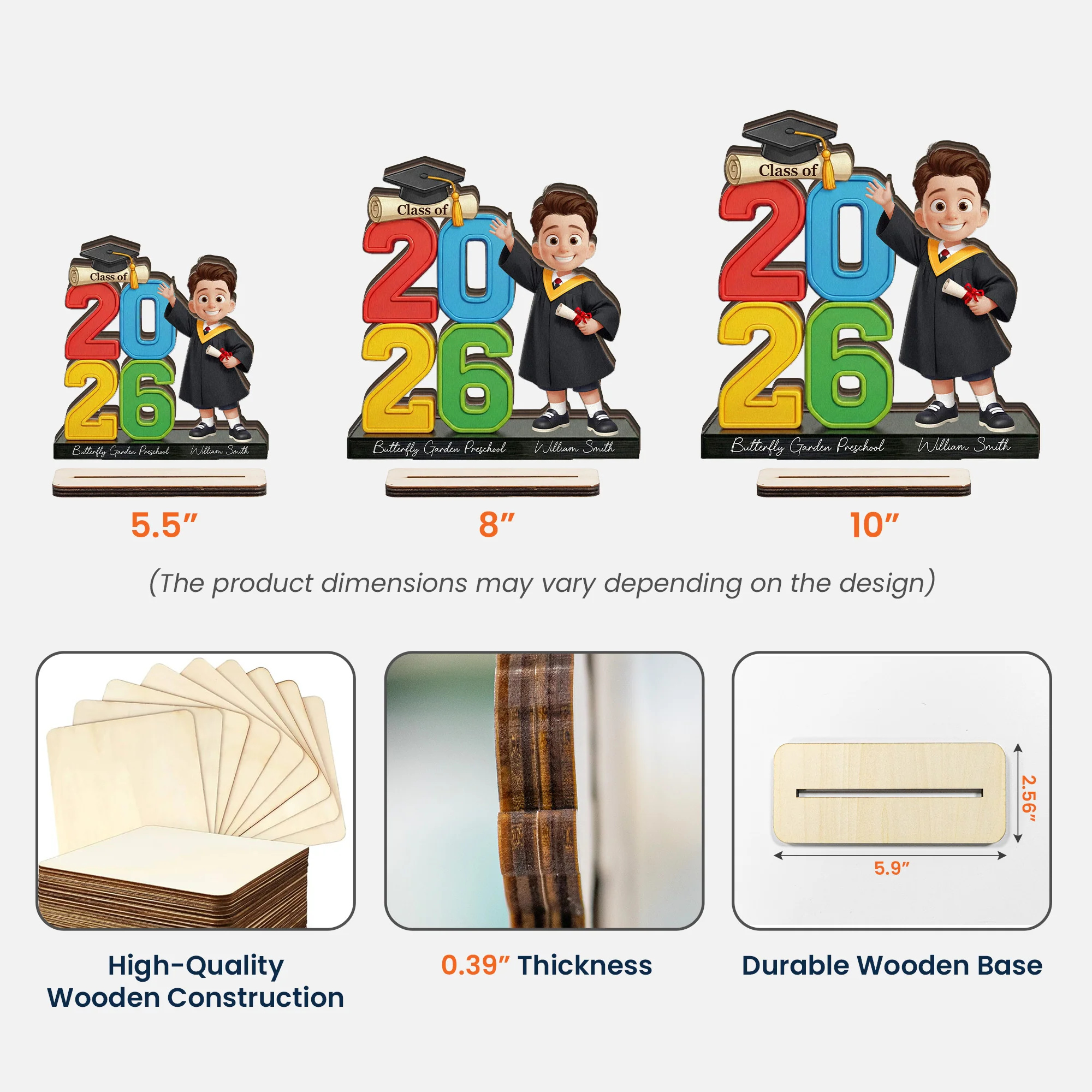 Preschool Kindergarten Graduation - Personalized Wooden Plaque - Image 5