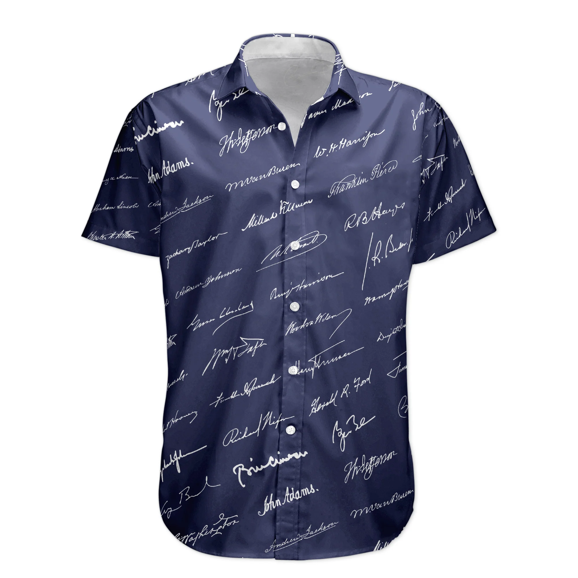Presidential Signature Pattern - Personalized Hawaiian Shirt - Image 5