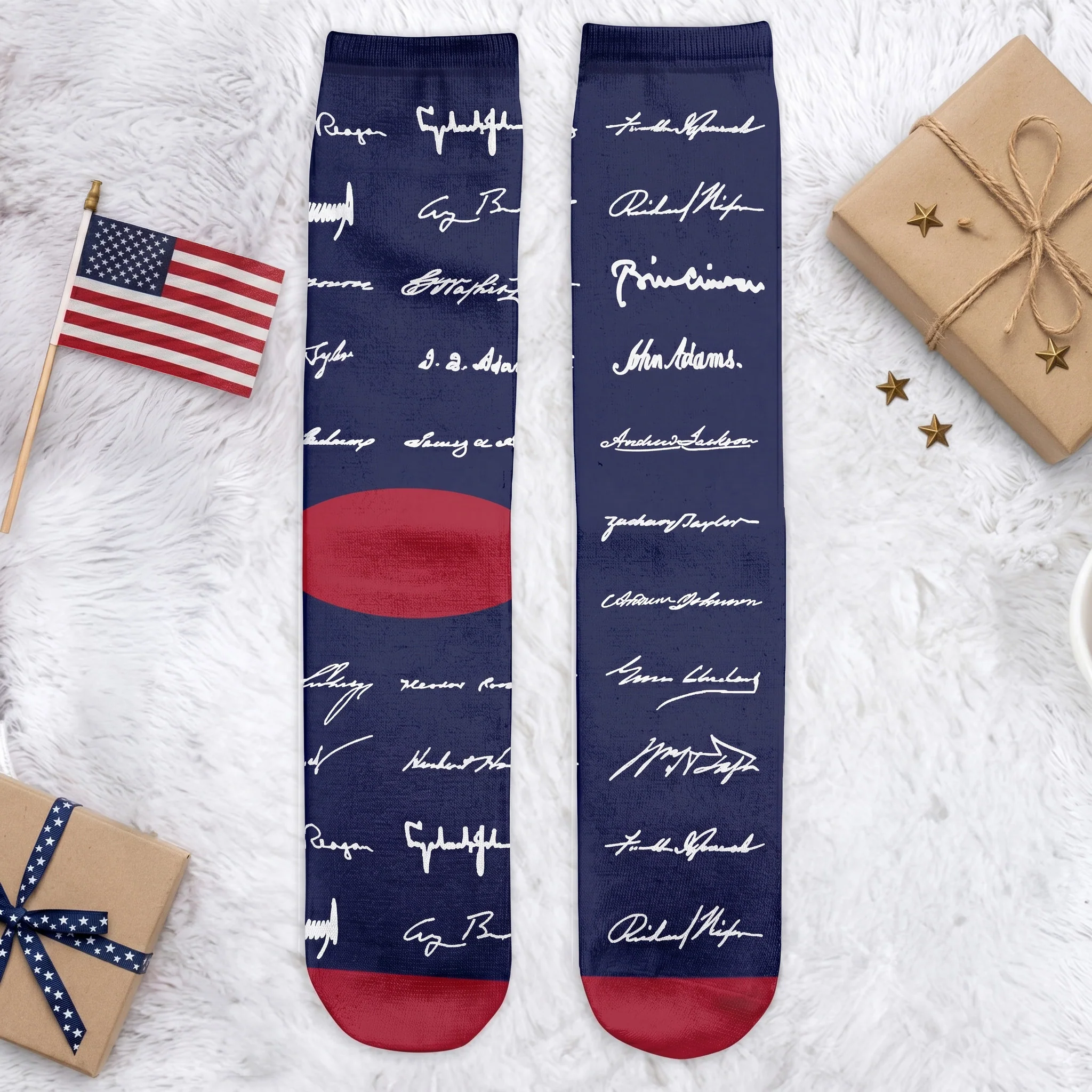 Presidential Signature Pattern - Personalized Socks - Image 5