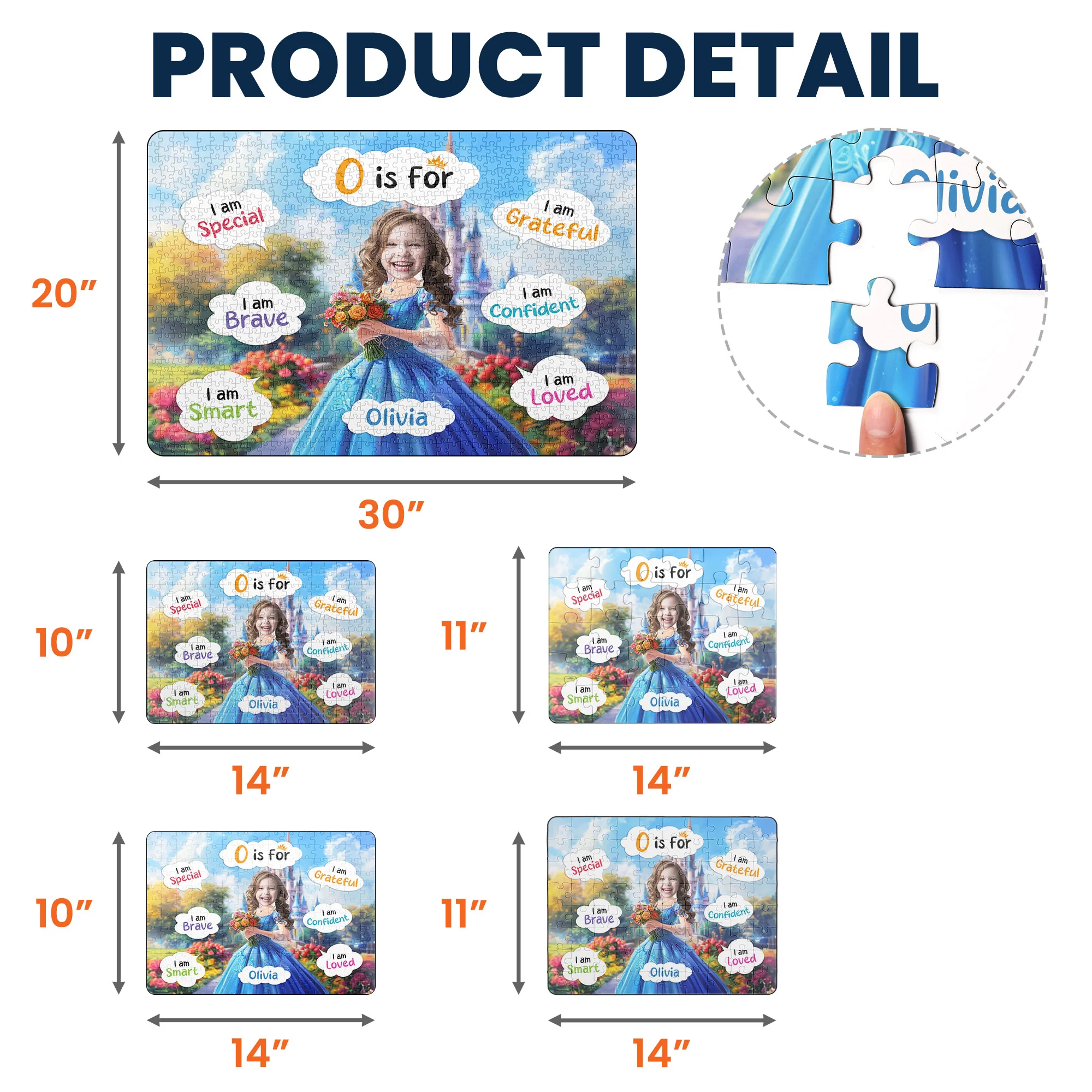 Princess Blue Dress - Board Game For Daughters, Kids - Personalized Photo Jigsaw Puzzle - Image 6