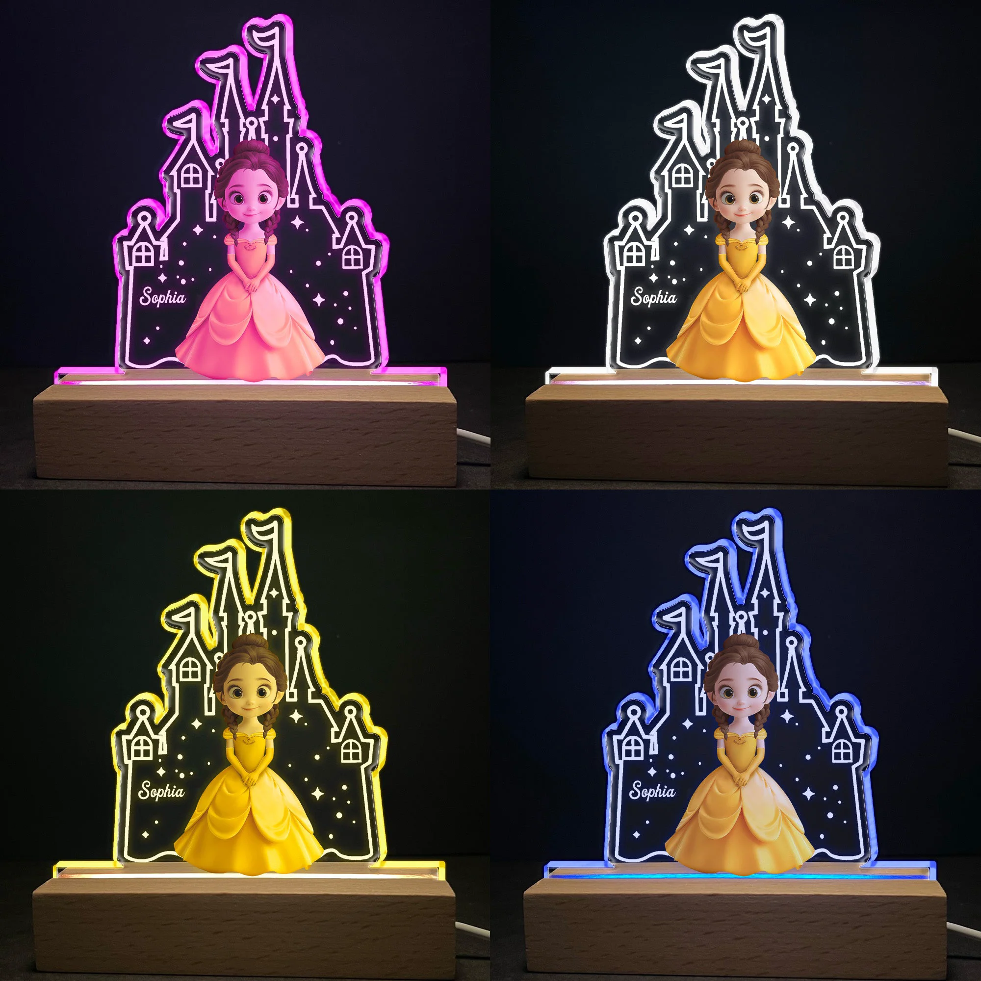 Princess Castle Night Light - Personalized LED Light - Image 4
