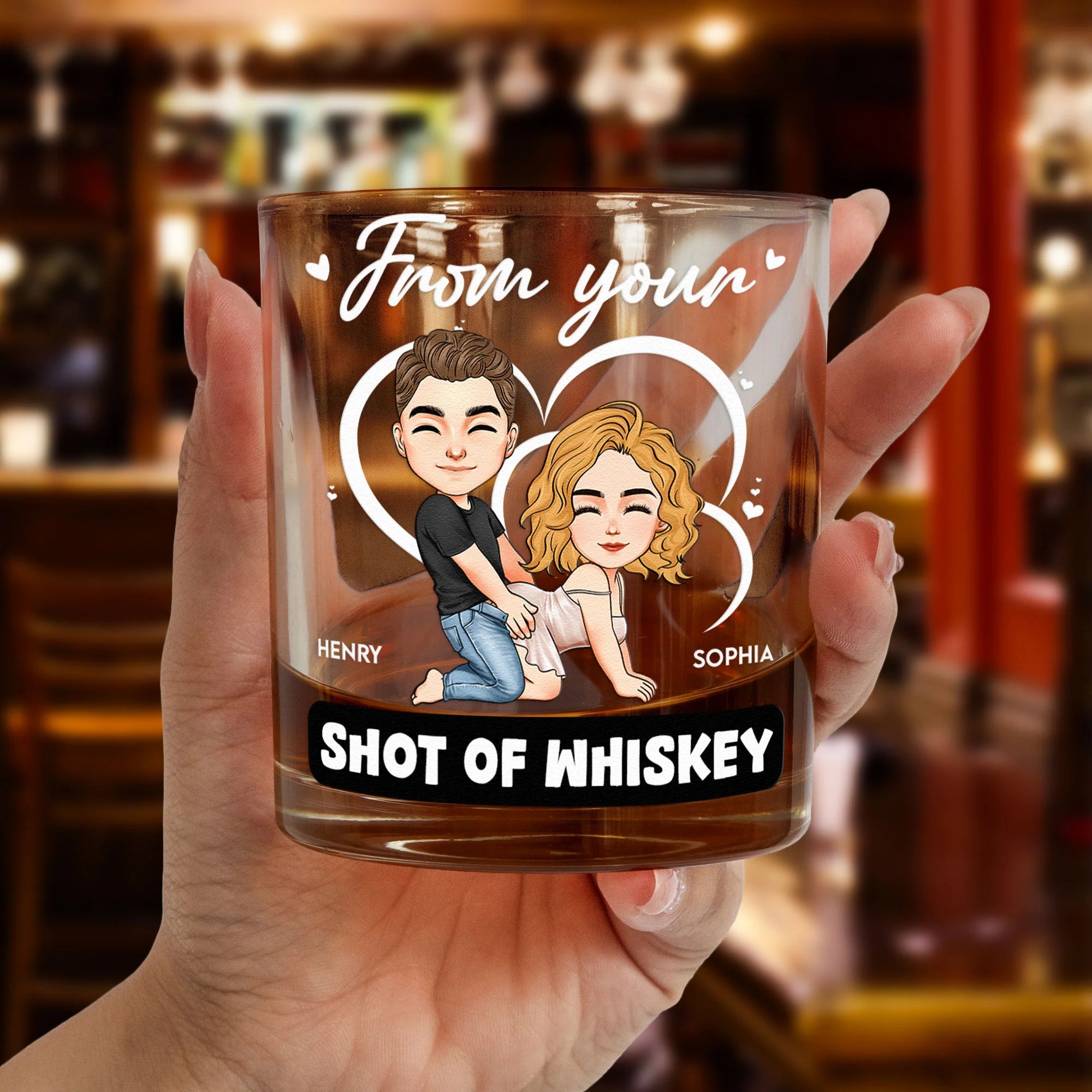 Promise To Always Be By Your Side - New Version - Personalized Whiskey Glass - Image 3