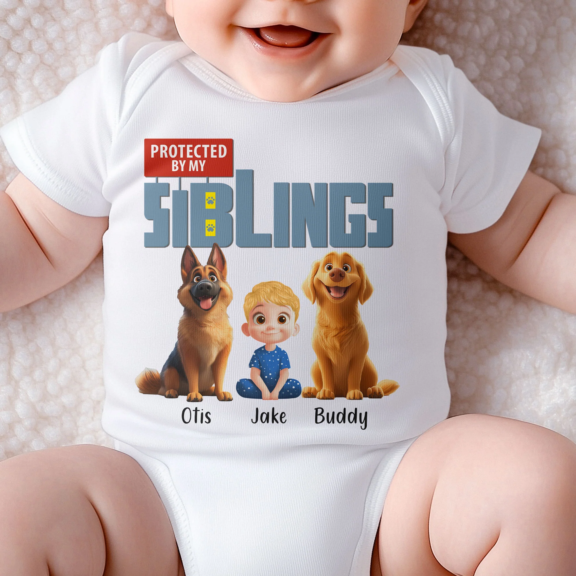 Protected By My Siblings - Personalized Baby Bodysuit - Image 2