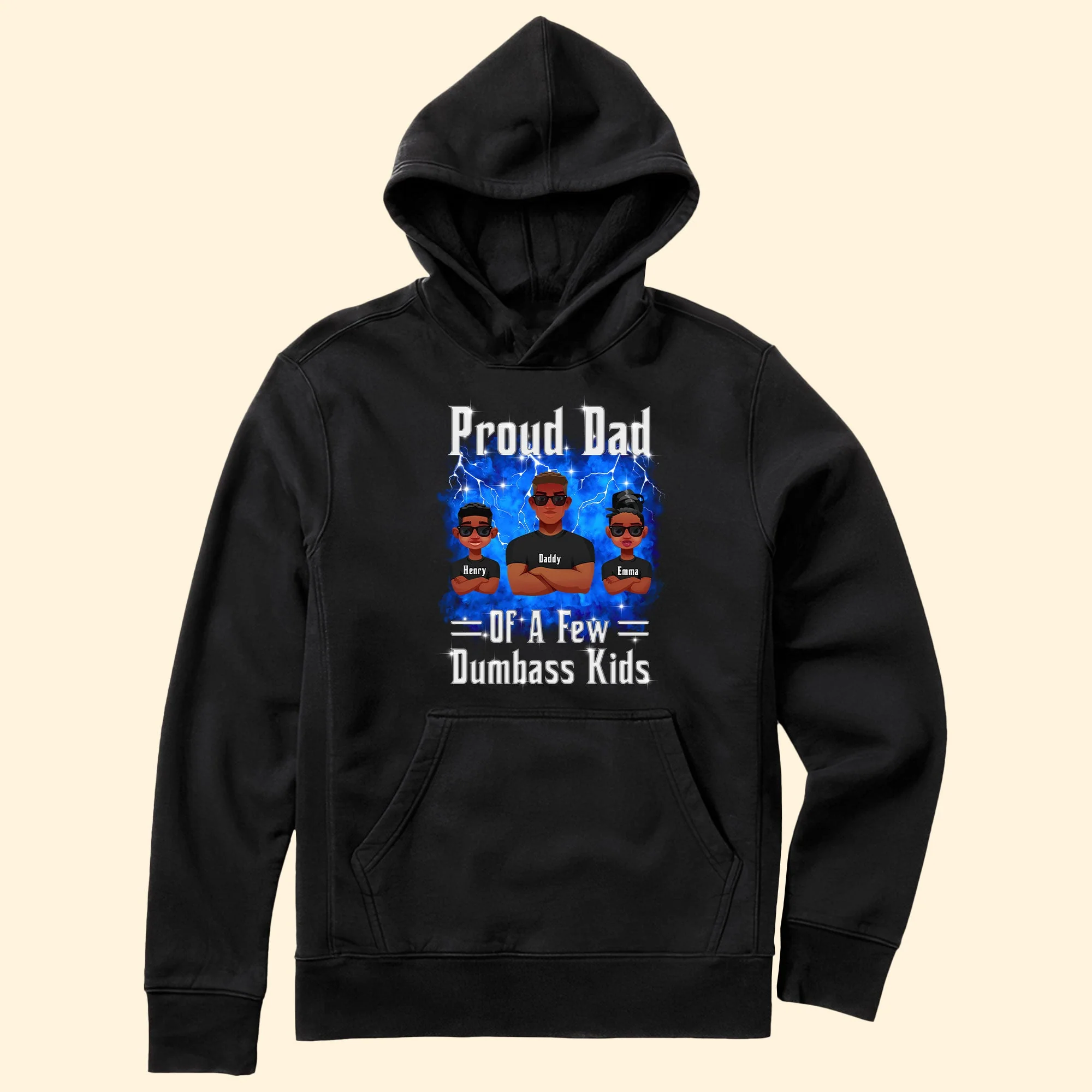 Proud Dad Of A Few Dumbass Kids - Bootleg Rap Style - Personalized Shirt - Image 6