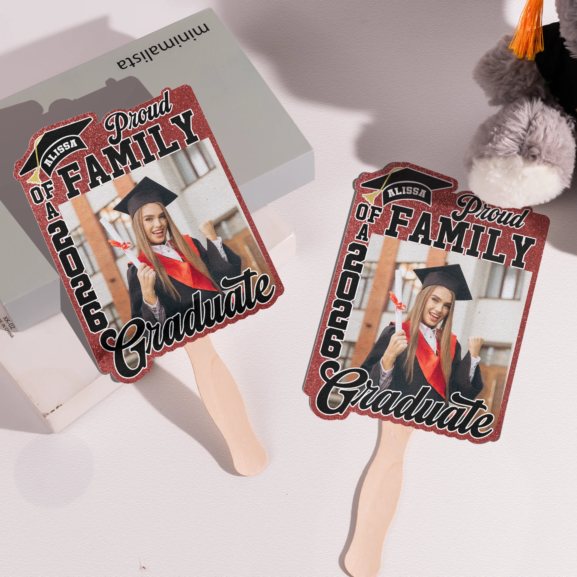 Proud Family Of Graduate - Custom Graduation Fan With Picture - Image 4