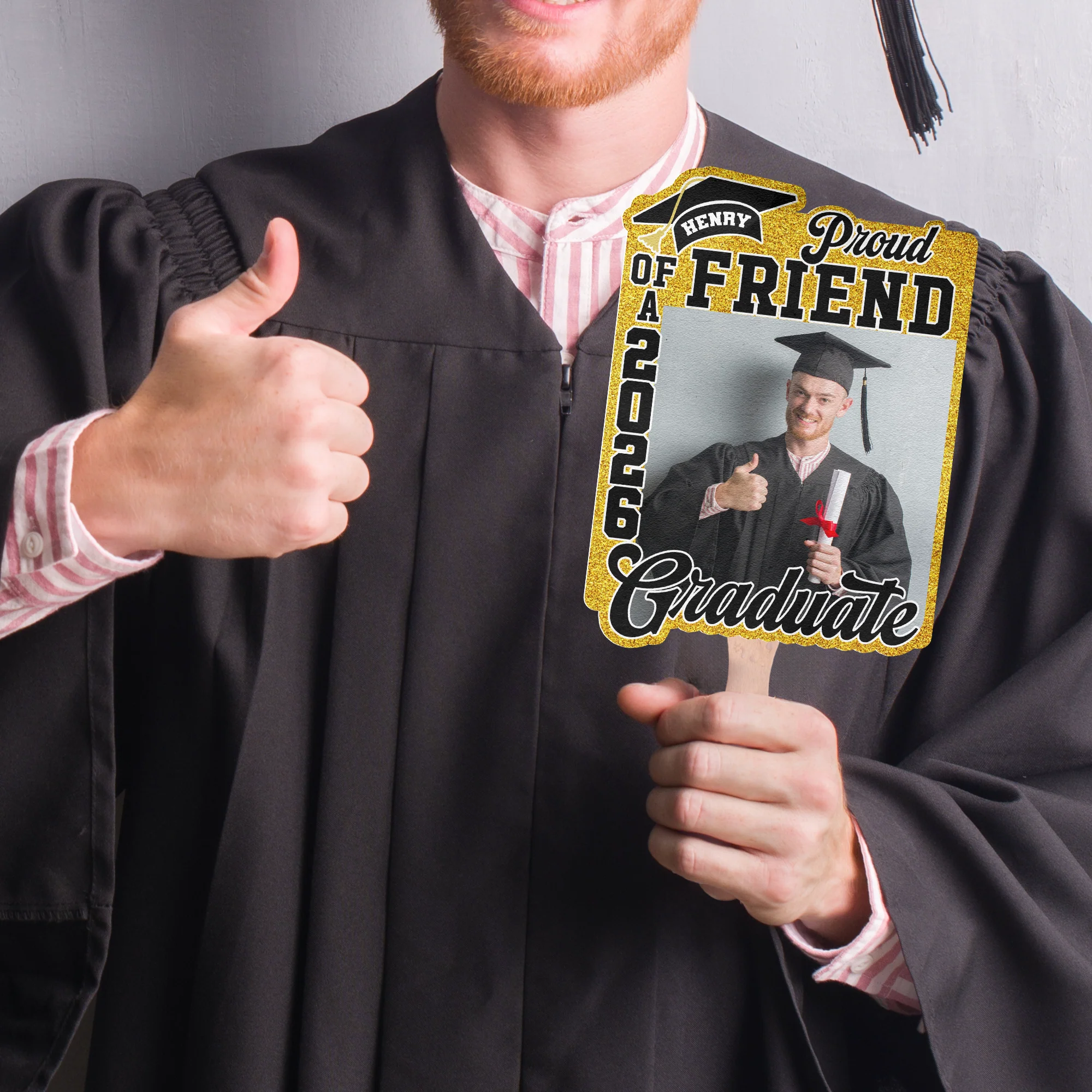Proud Family Of Graduate - Custom Graduation Fan With Picture - Image 5