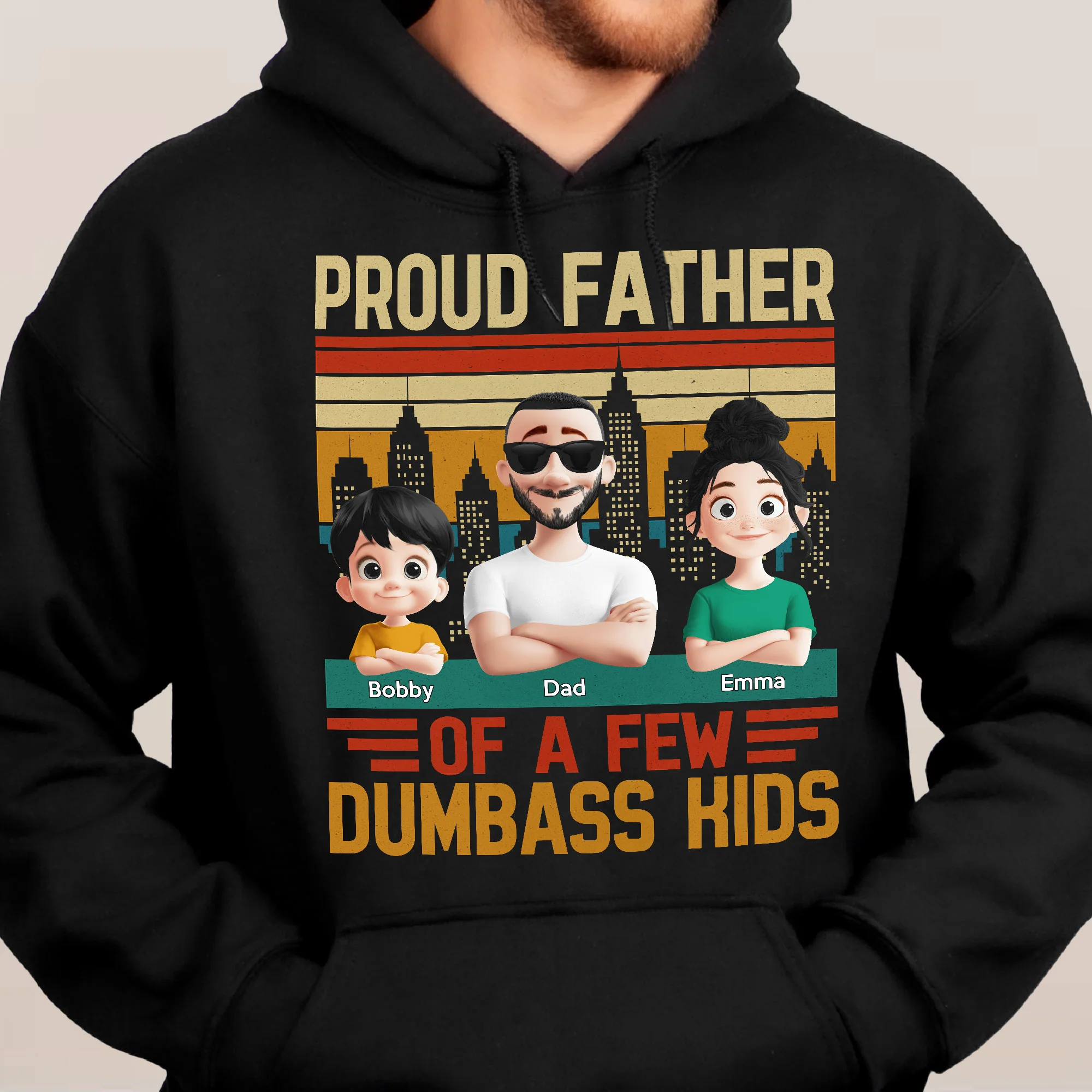 Proud Father Of A Few Dumba** Kids New Version Dad Gift - Personalized Shirt - Image 7