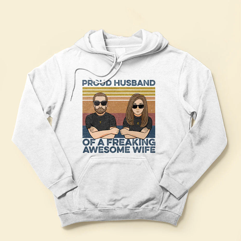 Proud Husband Of A Freaking Awesome Wife, Family Custom Shirt, Gift For Family - Image 4