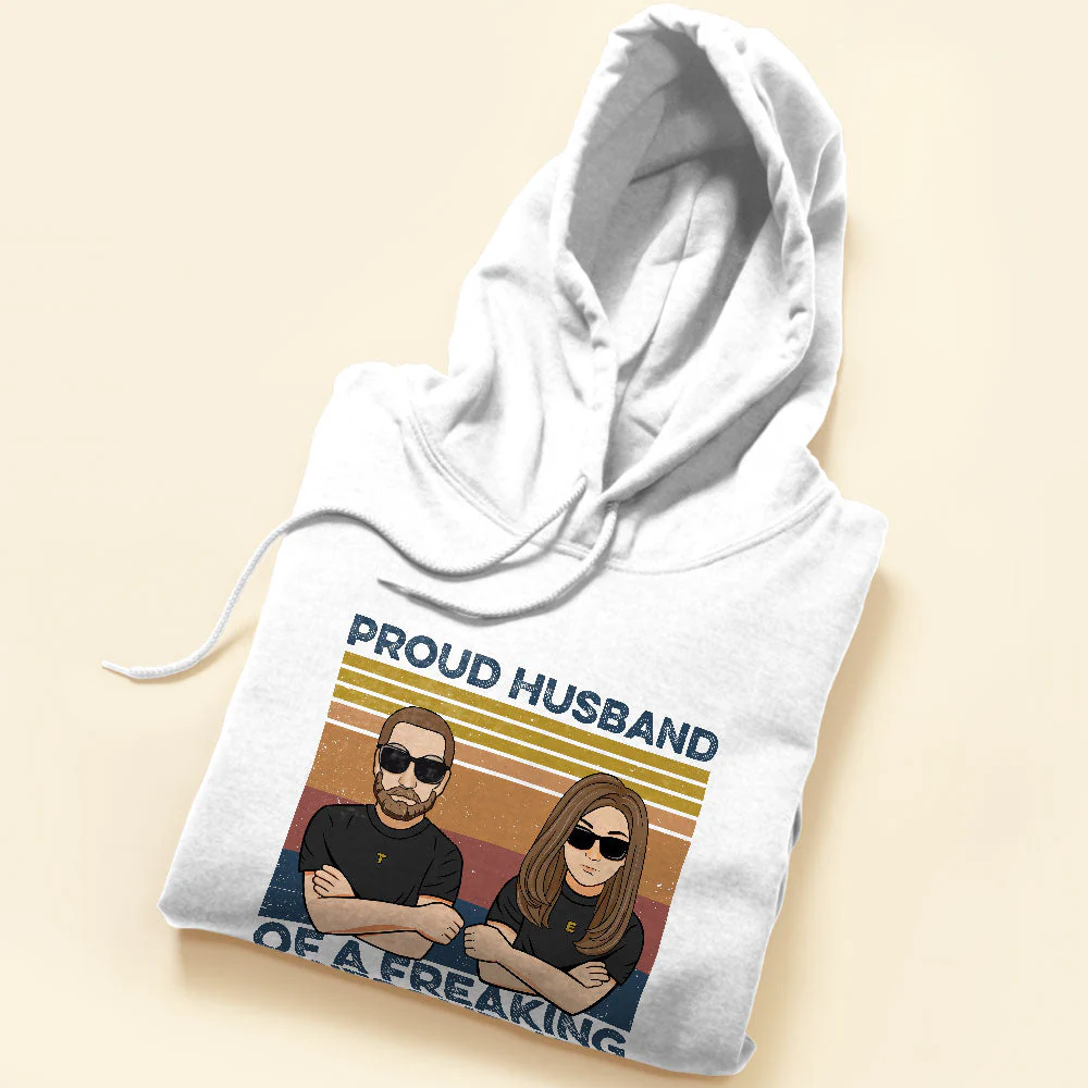 Proud Husband Of A Freaking Awesome Wife, Family Custom Shirt, Gift For Family - Image 5