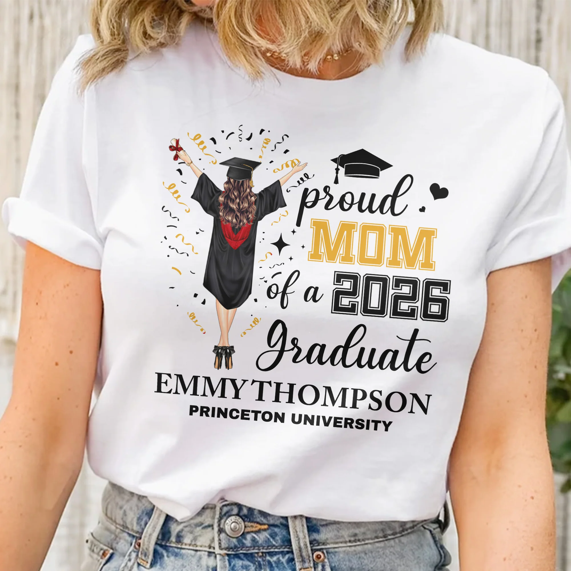Proud Mom Dad Family Of A Graduate - Personalized Shirt - Image 2