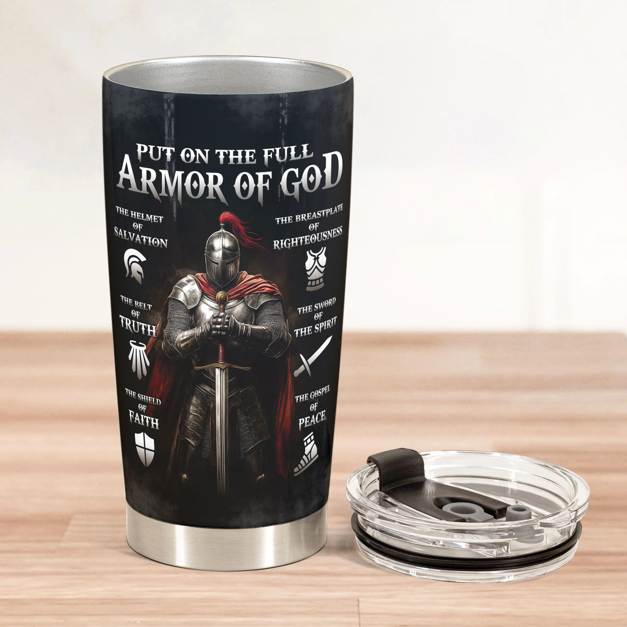 Put On The Full Armor Of God - Personalized Tumbler Cup - Image 2