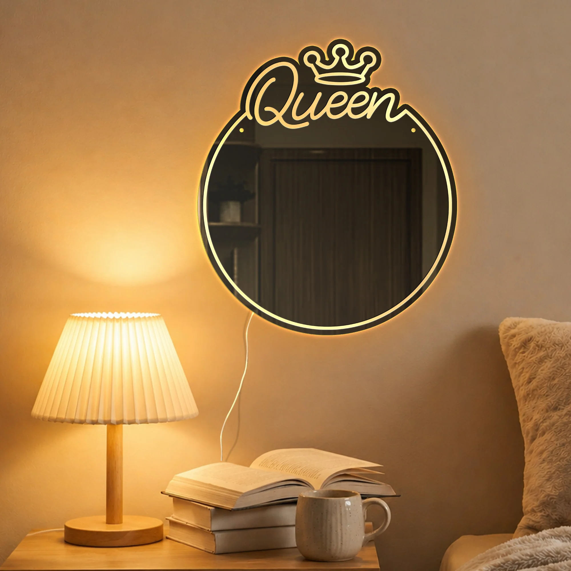 Queen Gift For Her Home Room Decor - Personalized Led Mirror - Image 2