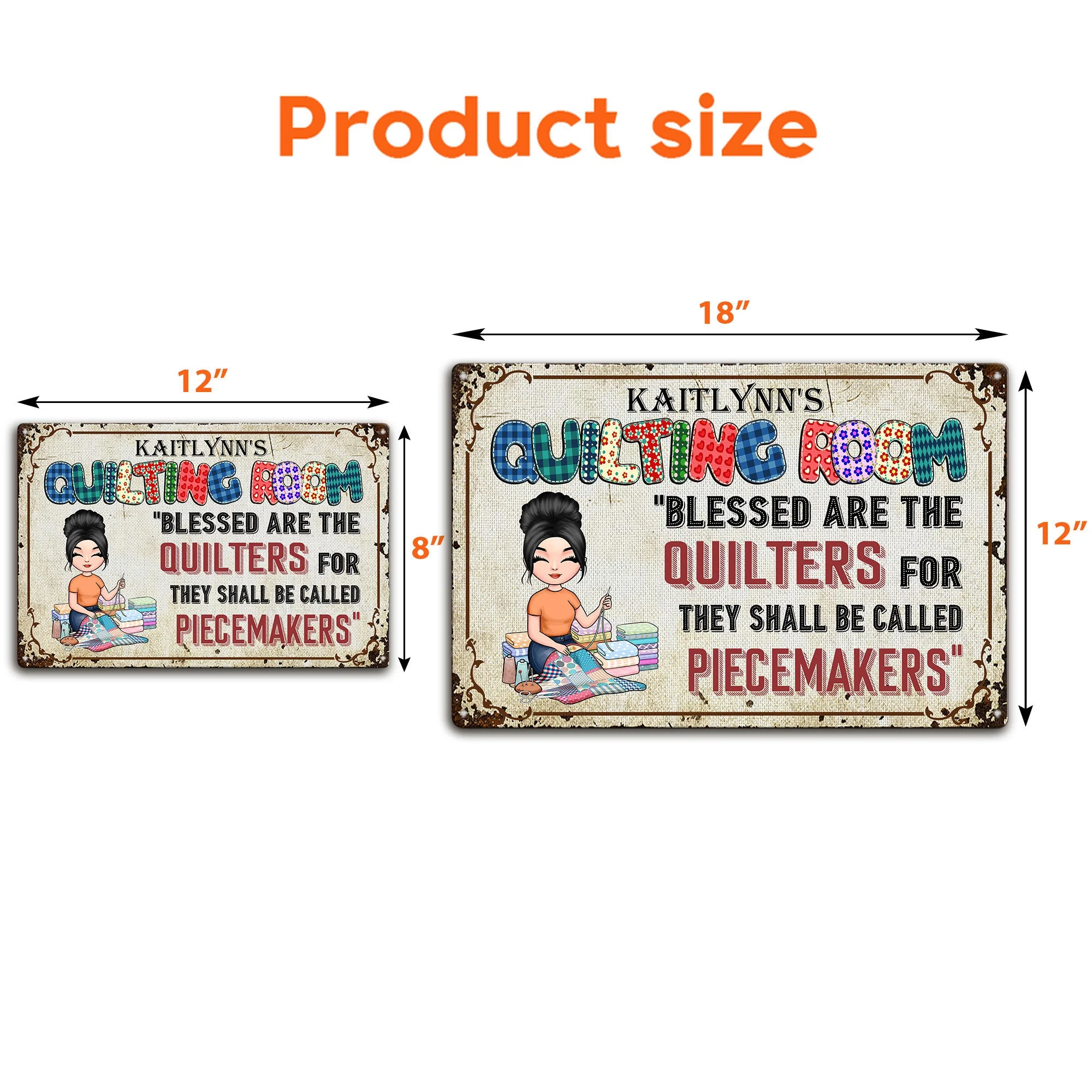 Quilting Room Blessed Are The Quilters - Personalized Metal Sign - Image 3