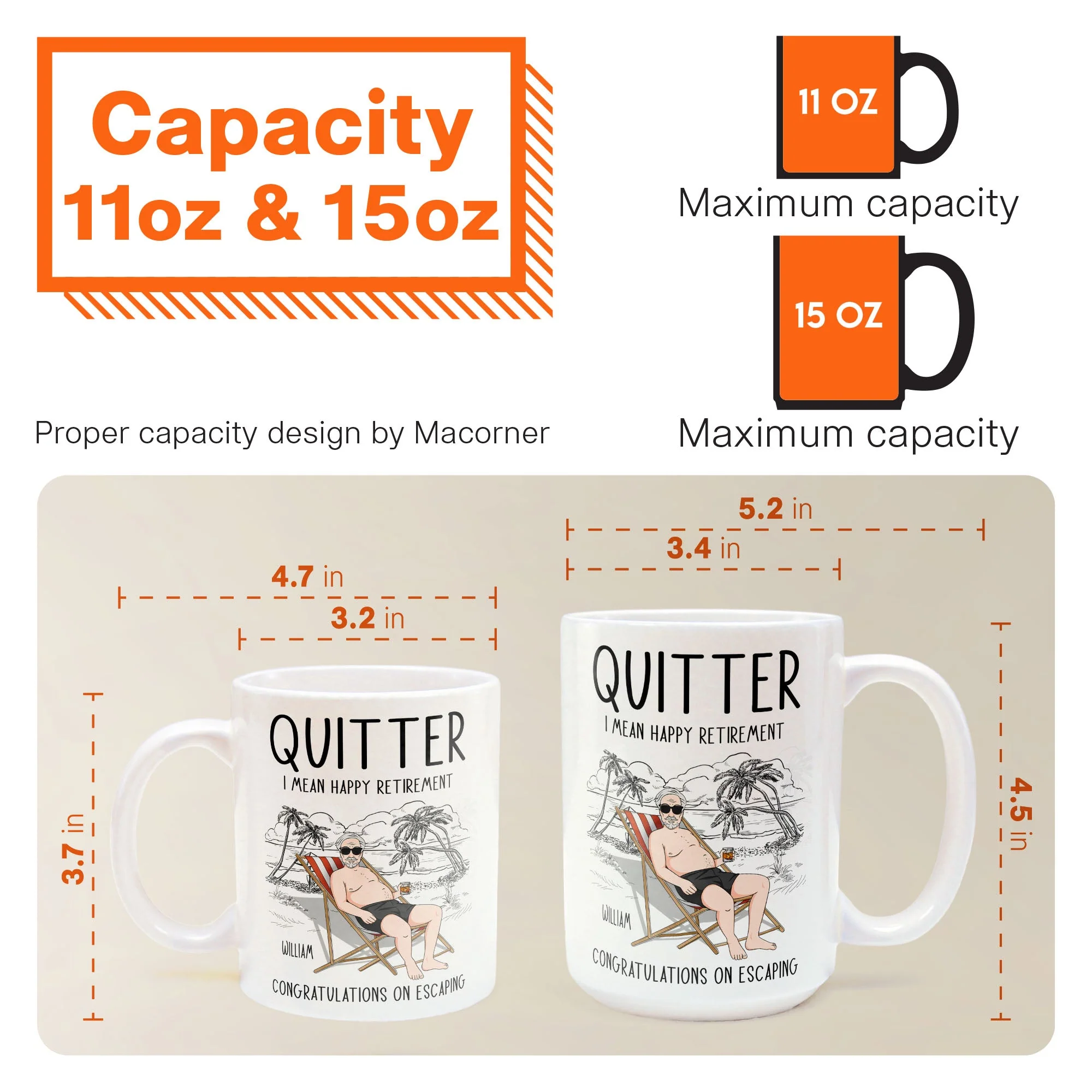 Quitter Mean Happy Retirement - Personalized Mug - Image 7