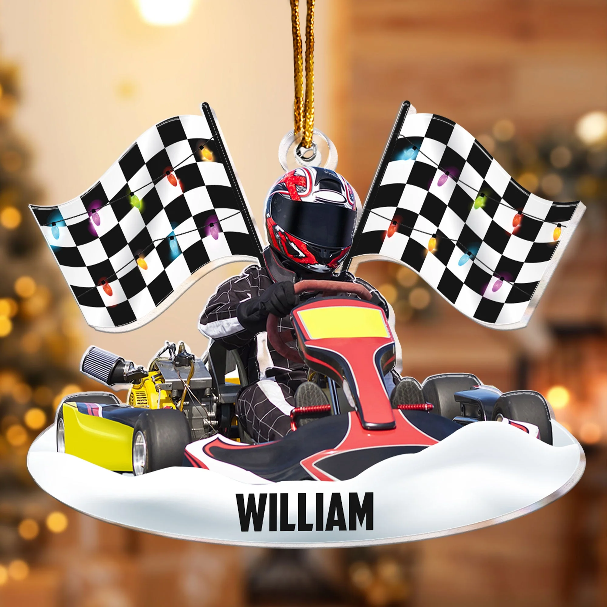 Racing Team Racing Gifts For Fan - Personalized Acrylic Photo Ornament - Image 2