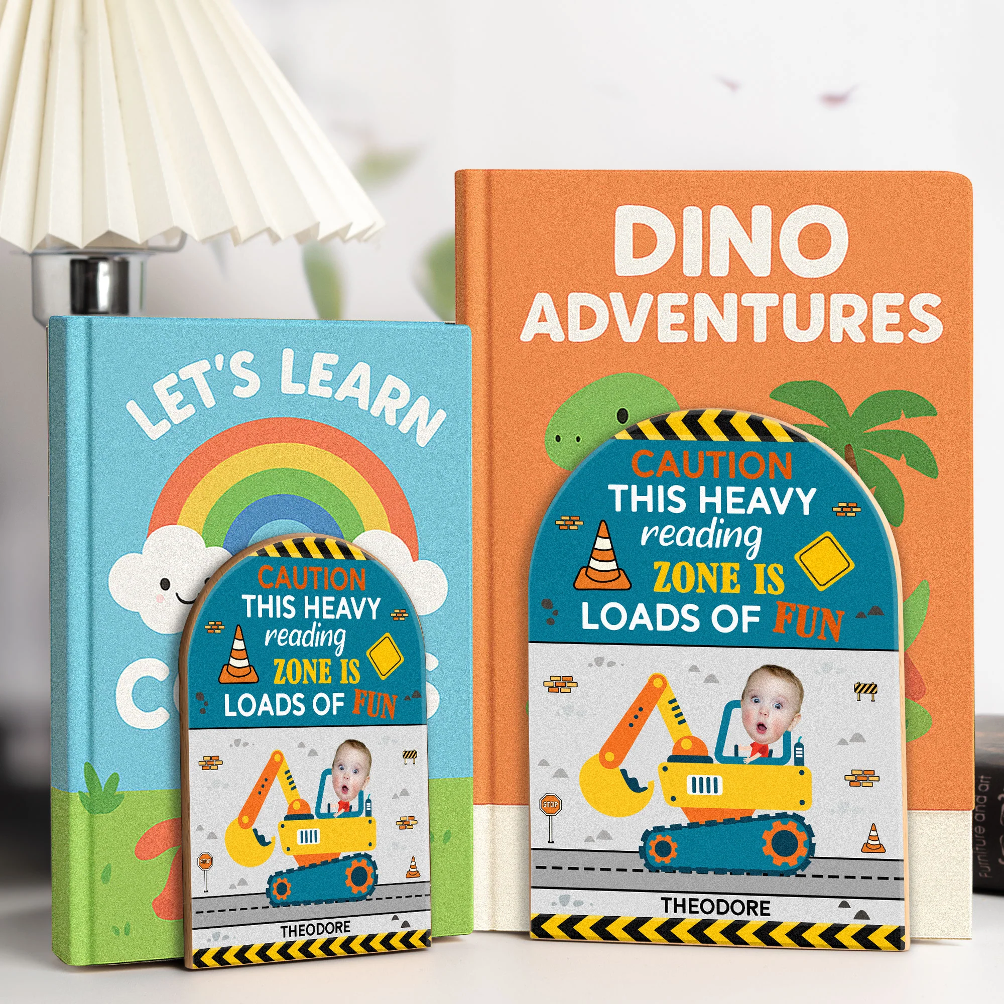 Reading Zone Is Loads Of Fun - Custom Photo Wood Book Ends - Image 2