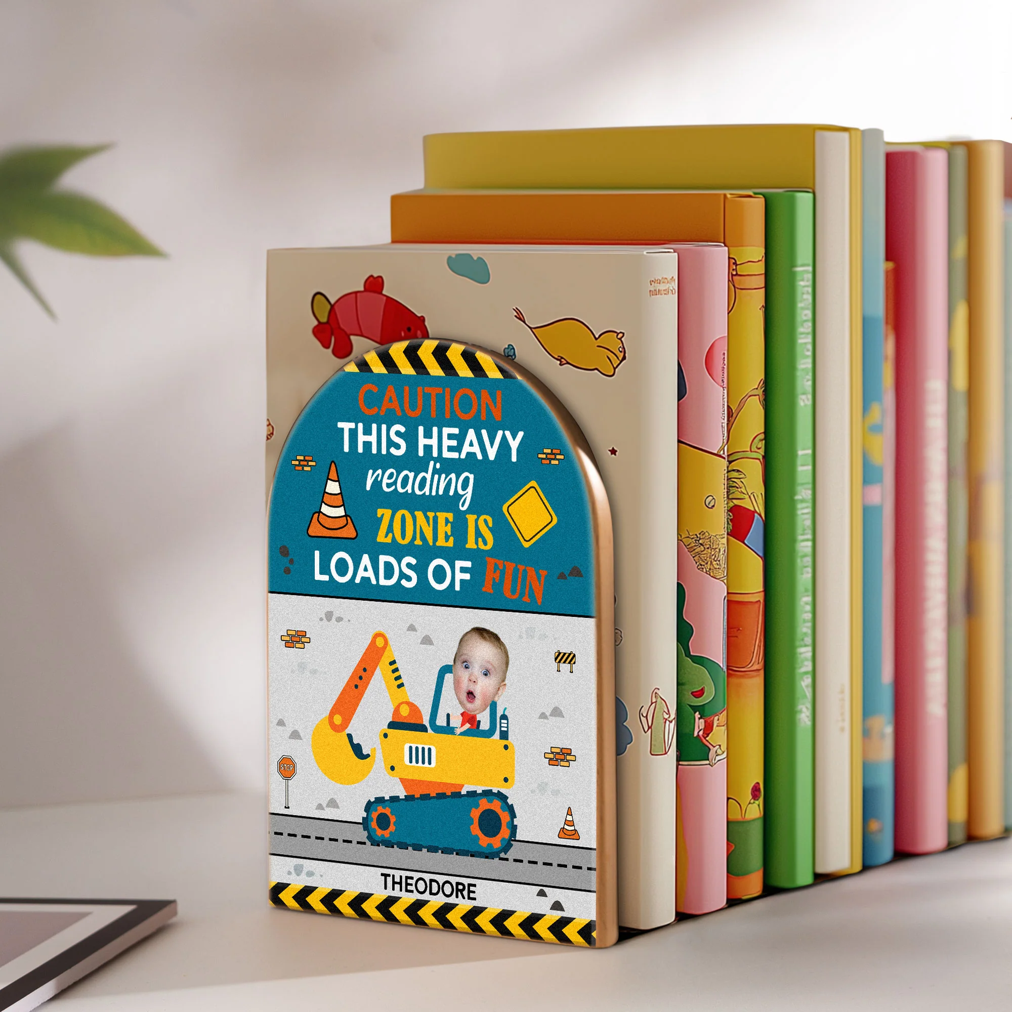 Reading Zone Is Loads Of Fun - Custom Photo Wood Book Ends - Image 4