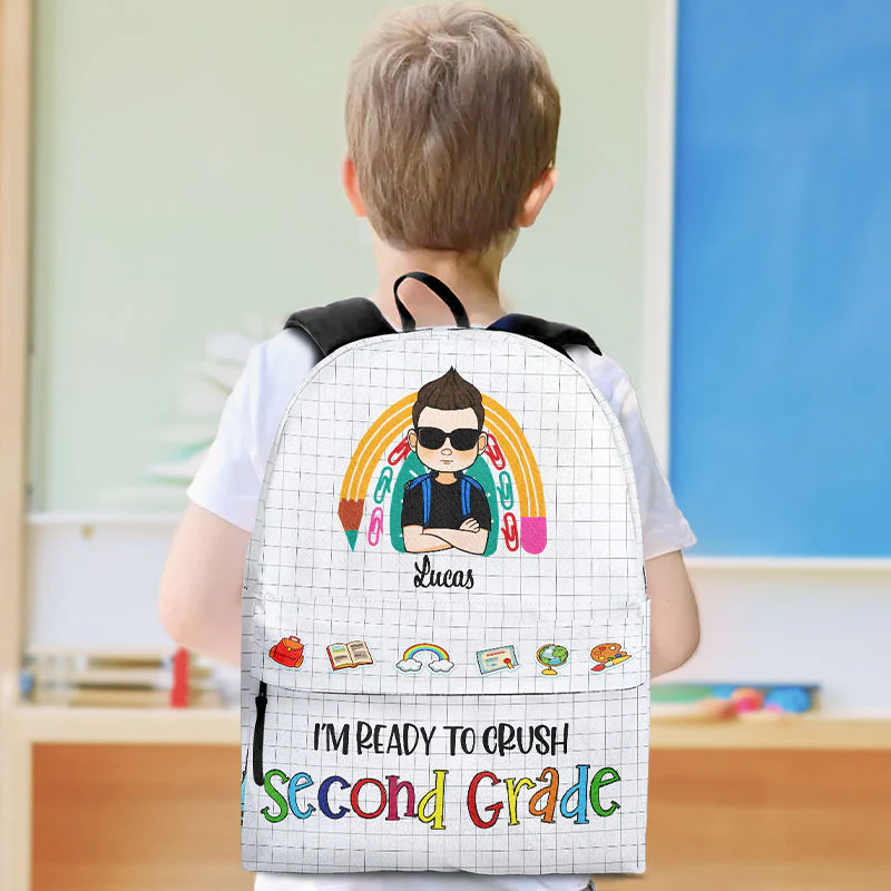 Ready To Crush School - Personalized Kid Backpack - Image 3
